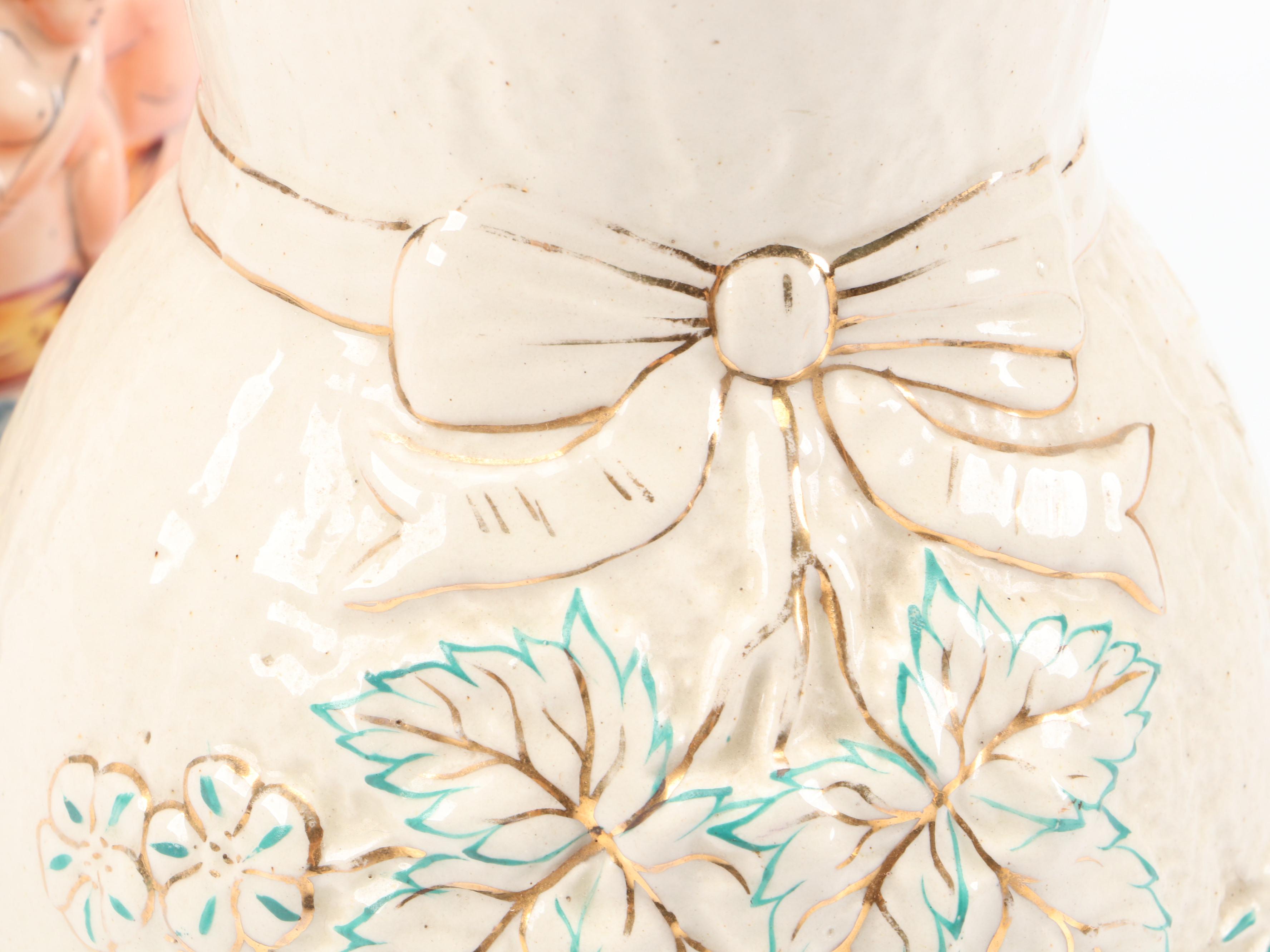 Avalon Faïence Gilt Ceramic Vase with Italian and Other Ceramic Table Décor