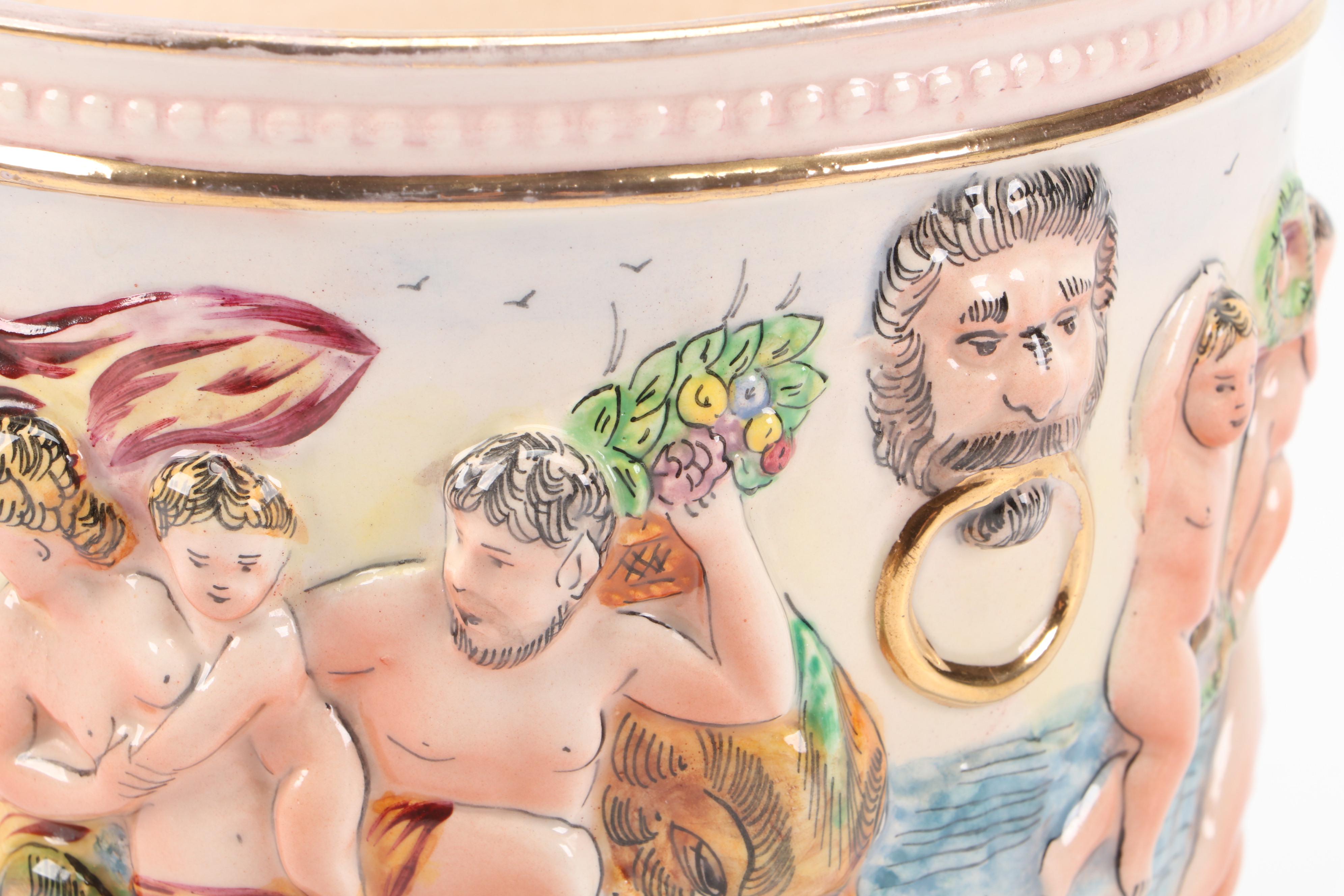 Avalon Faïence Gilt Ceramic Vase with Italian and Other Ceramic Table Décor