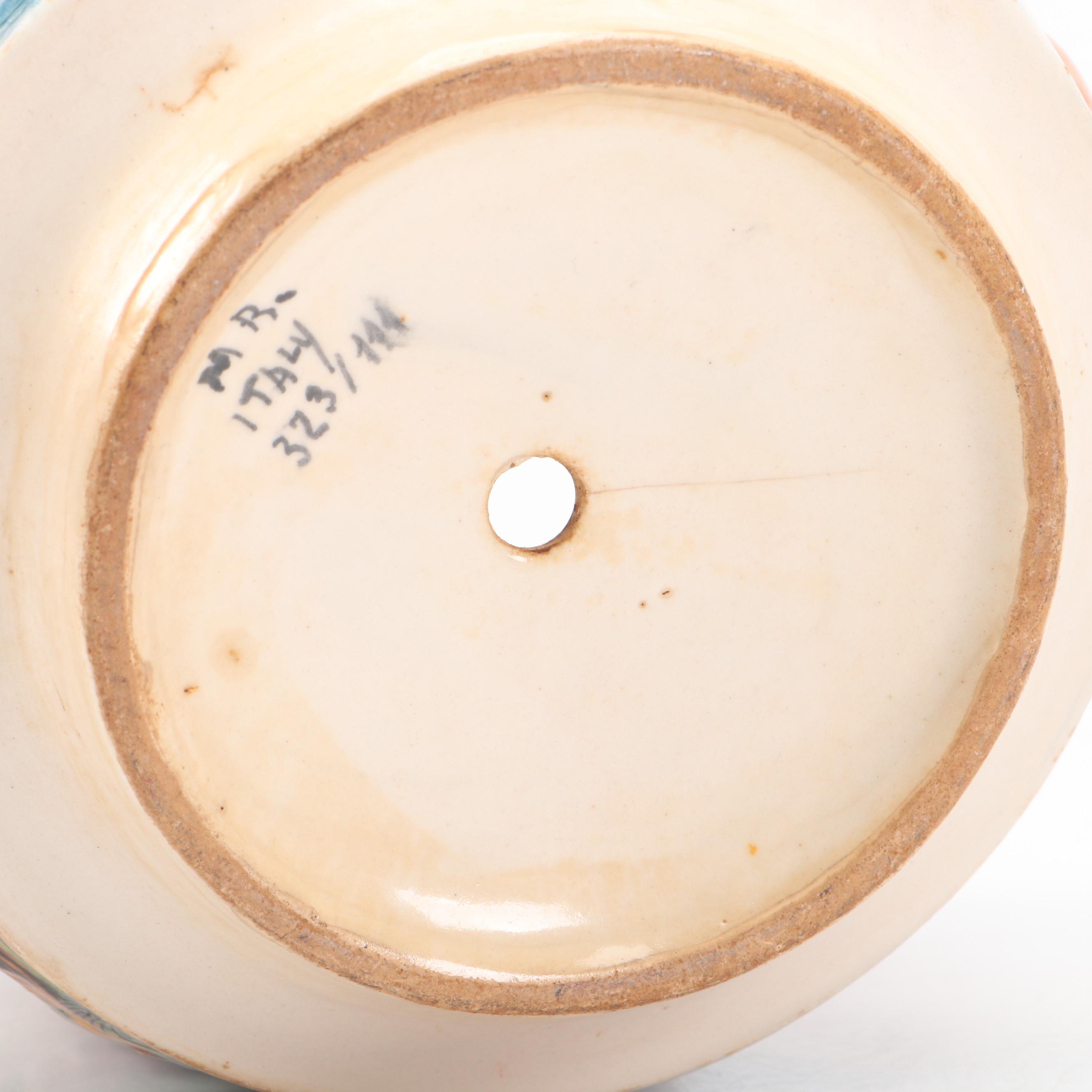 Avalon Faïence Gilt Ceramic Vase with Italian and Other Ceramic Table Décor