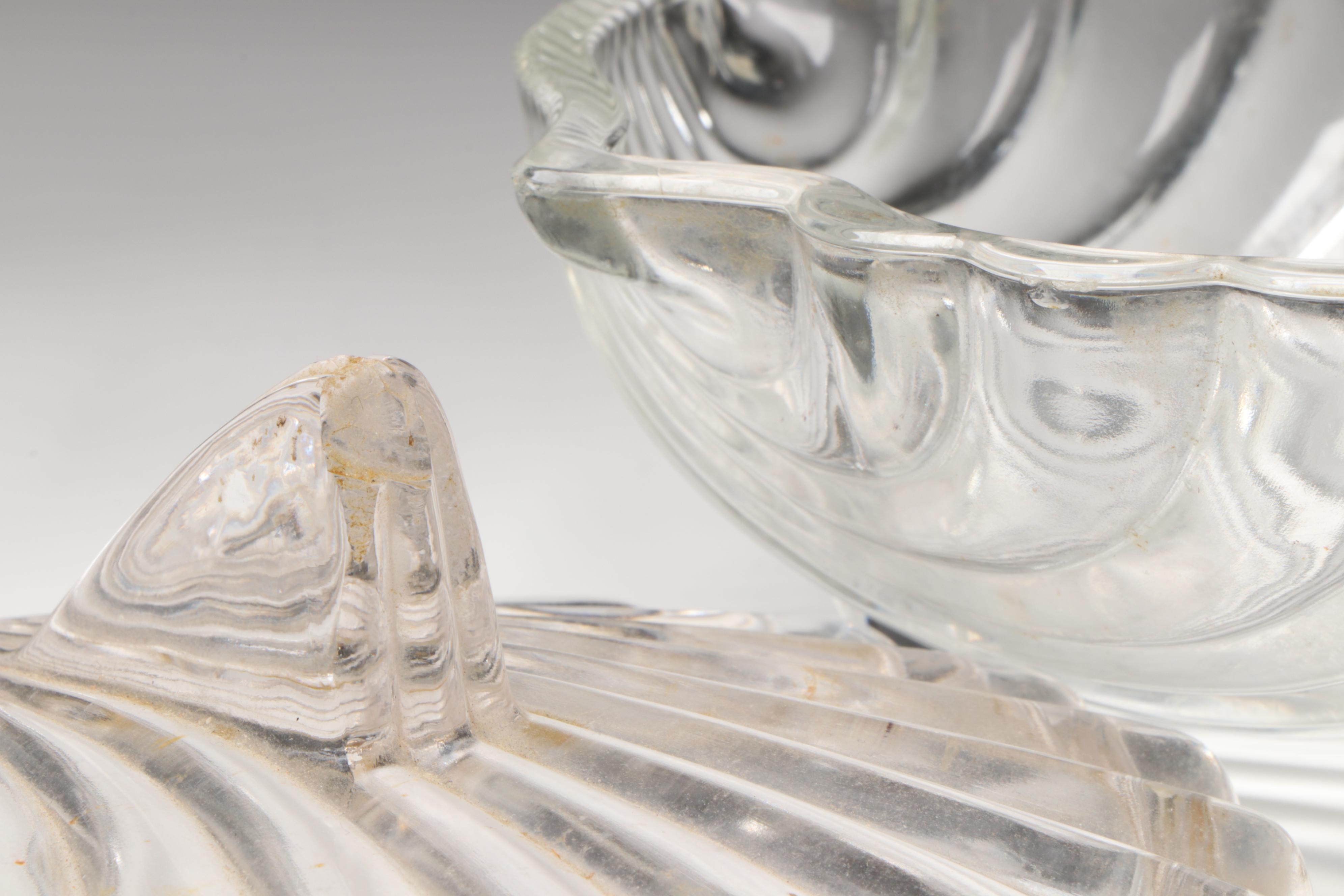 Heisey Glass "Lariat" Basket Vases with Other Glass Candy Dishes and Bells