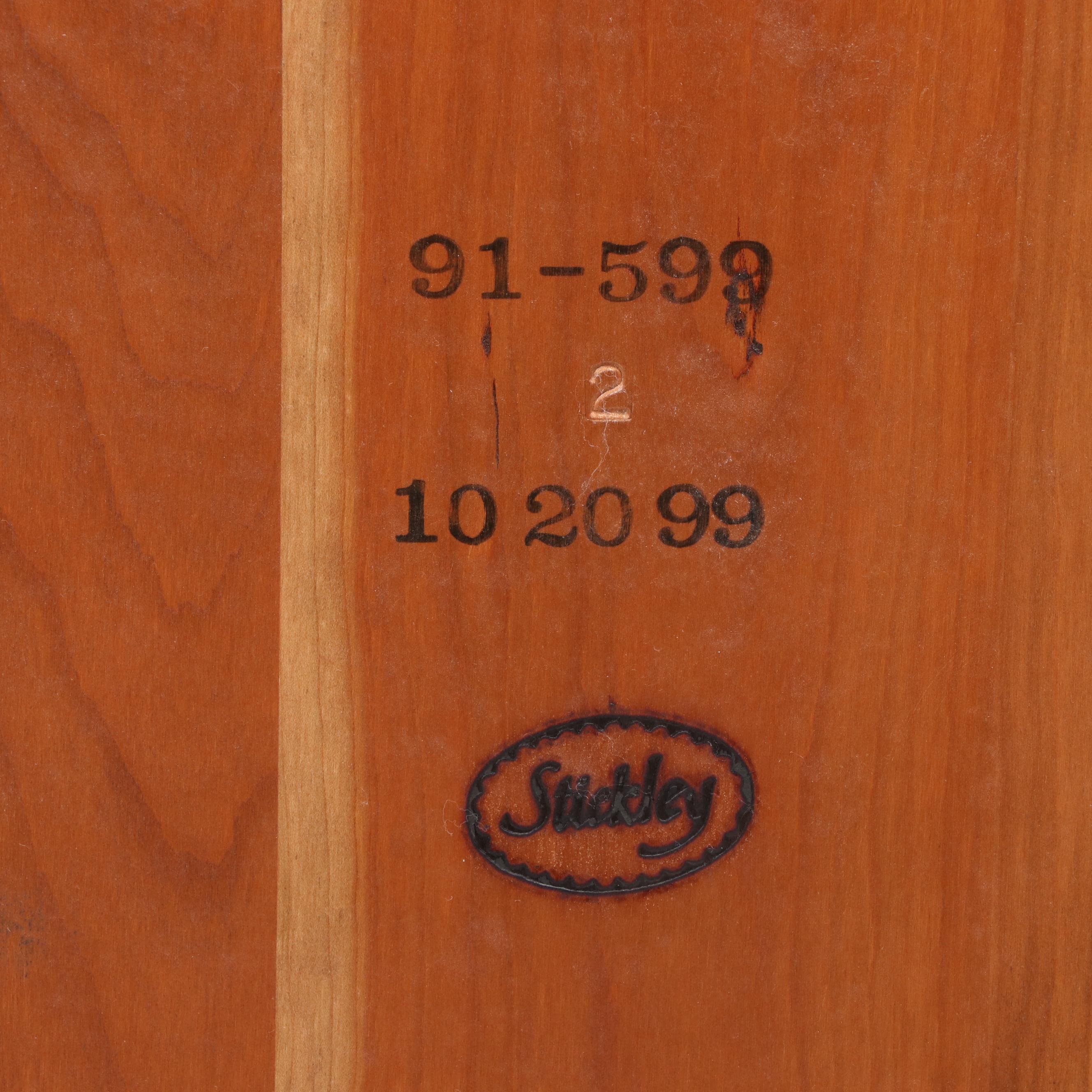 Stickley Arts and Crafts Style Cherrywood Trestle-Base Extending Dining Table