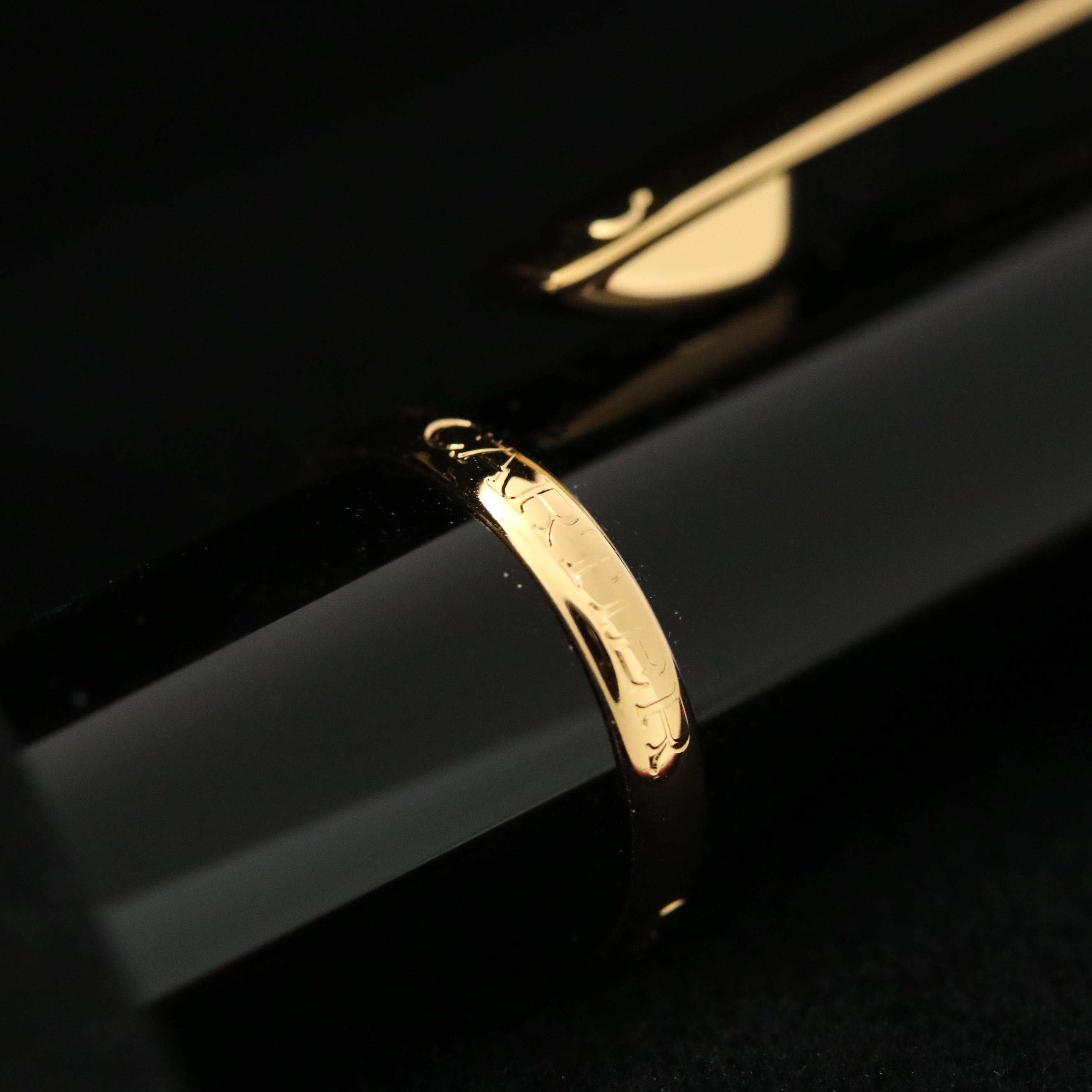 Cartier "Diabolo de Cartier" Black Resin Ballpoint Pen with Gold Plate Accents