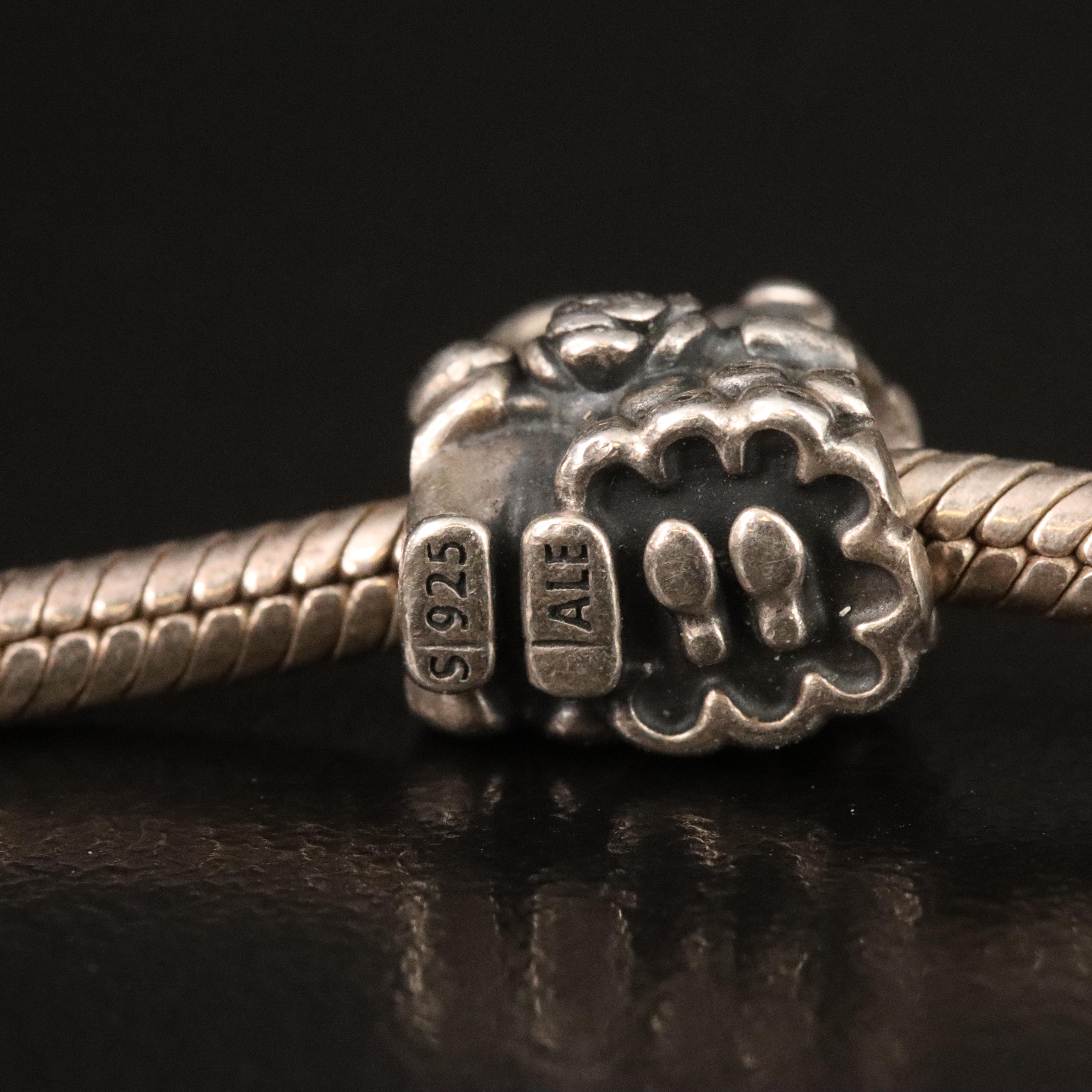 Pandora Sterling Bracelet and Charms with Chamilia and Judith Jack Beads