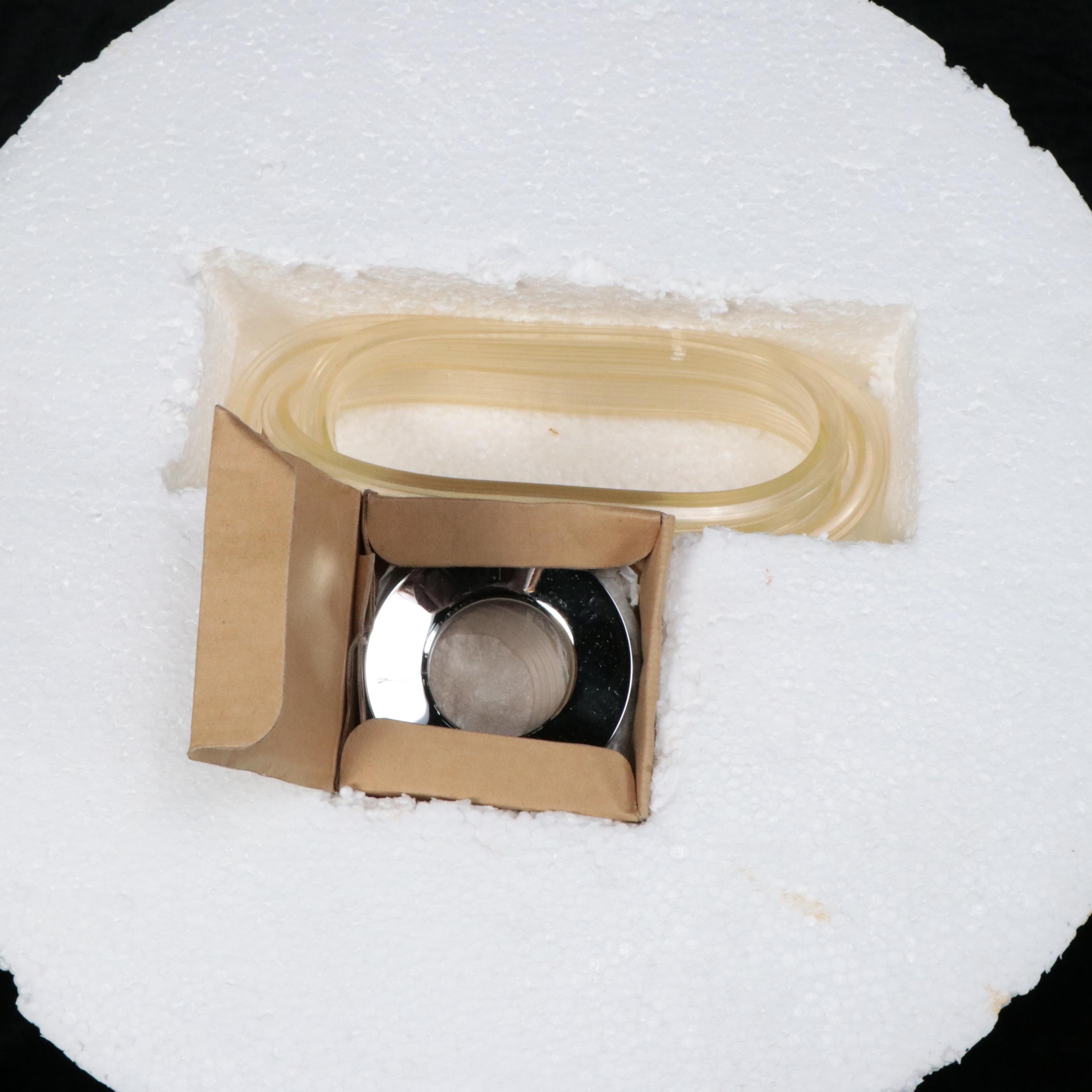 Wells Sinkware Art Glass Vessel with Wall Mount Glass and Chrome Vanity