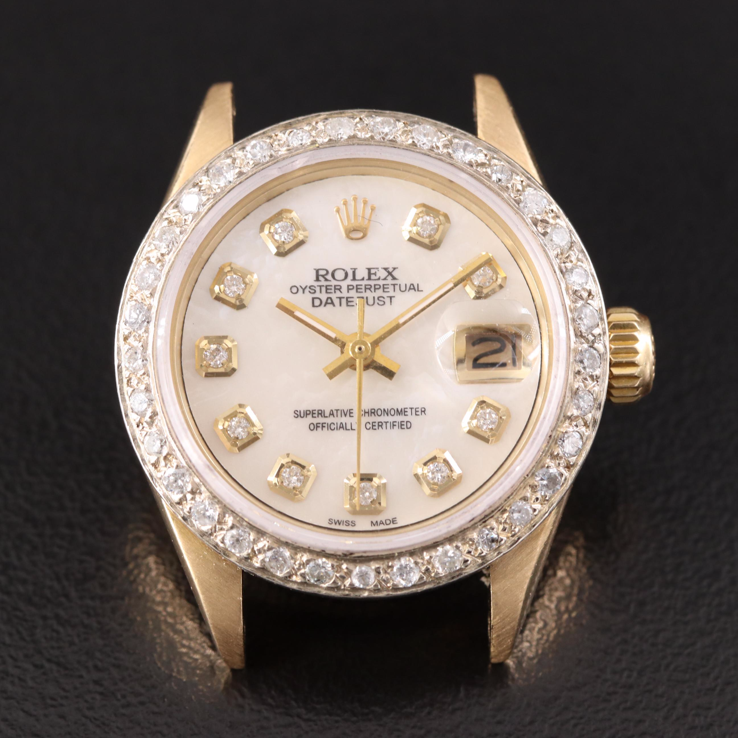 1975 Rolex Datejust 6917 Custom Diamond Automatic Watch