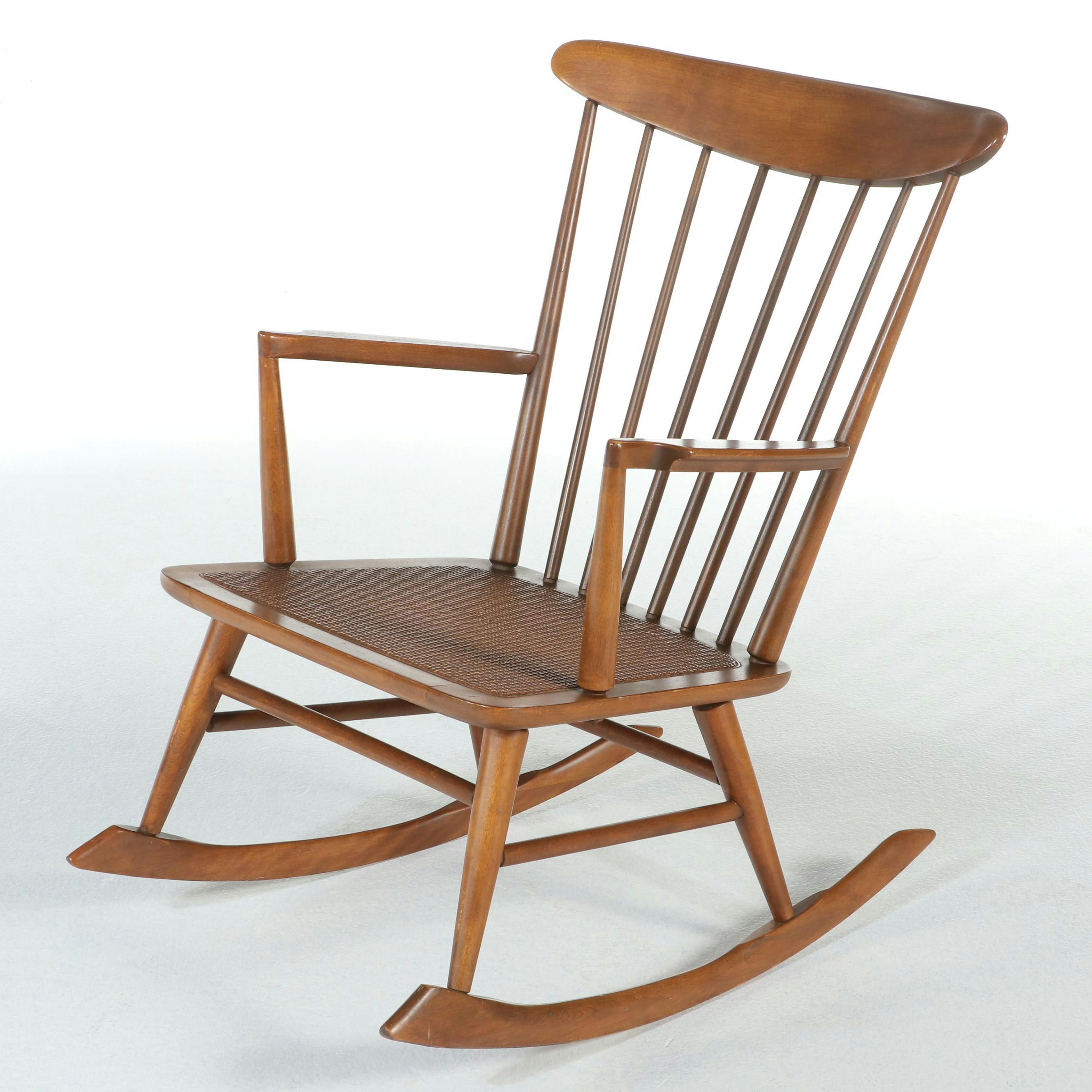 Mid Century Modern Walnut Rocking Chair, Manner of George Nakashima