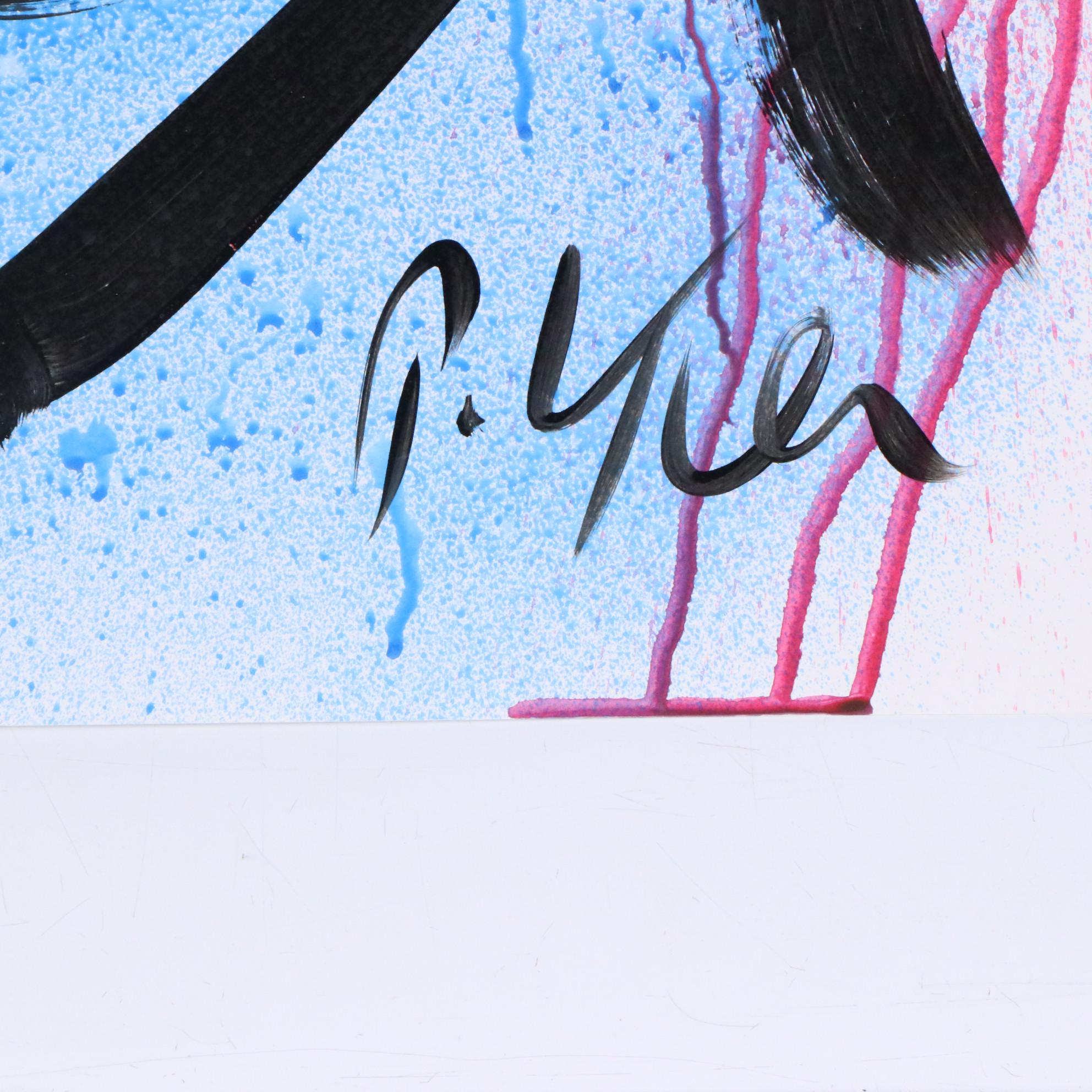 Peter Keil Abstract Acrylic Portrait Painting, Late 20th Century