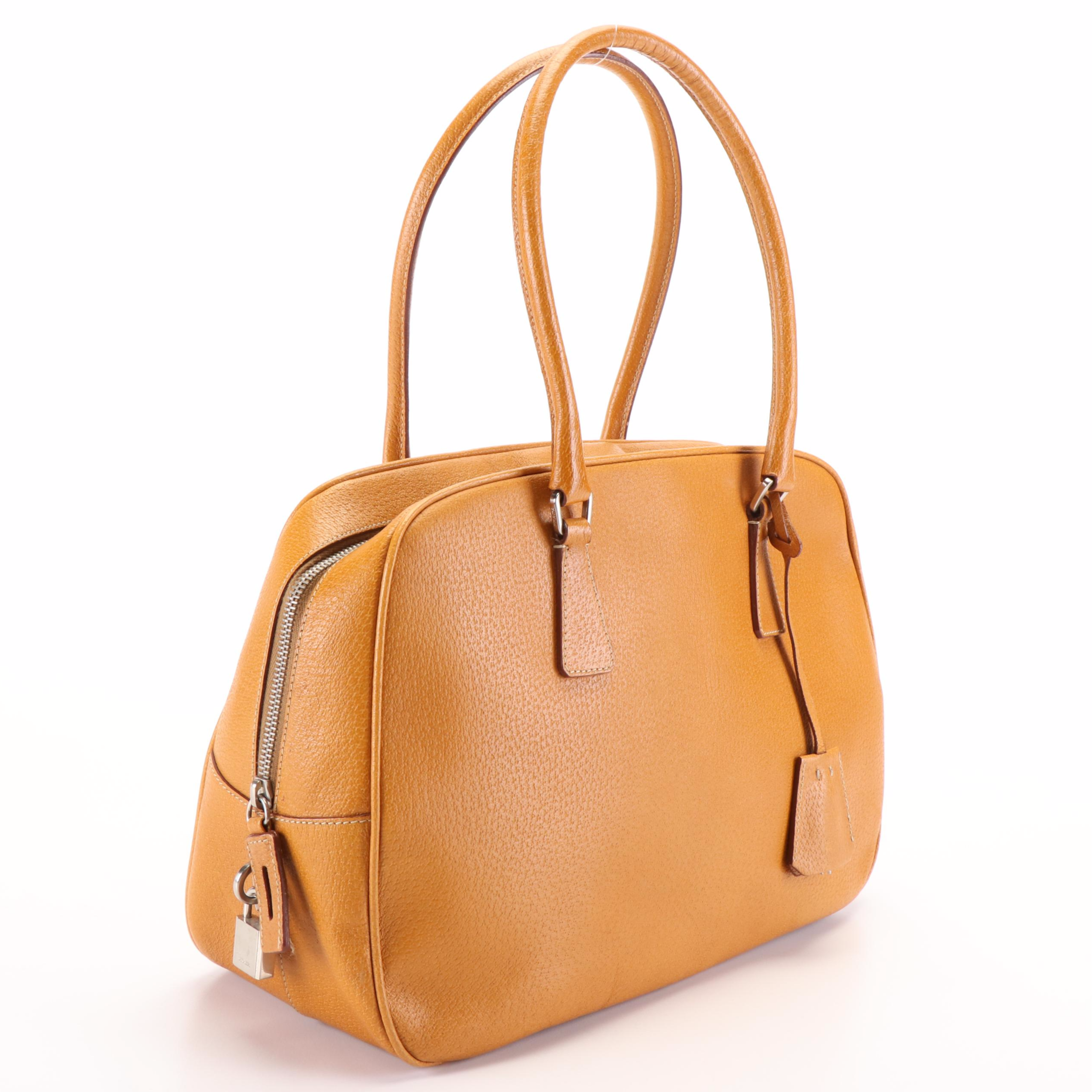 Prada Brown Saffiano Leather Shoulder Bag