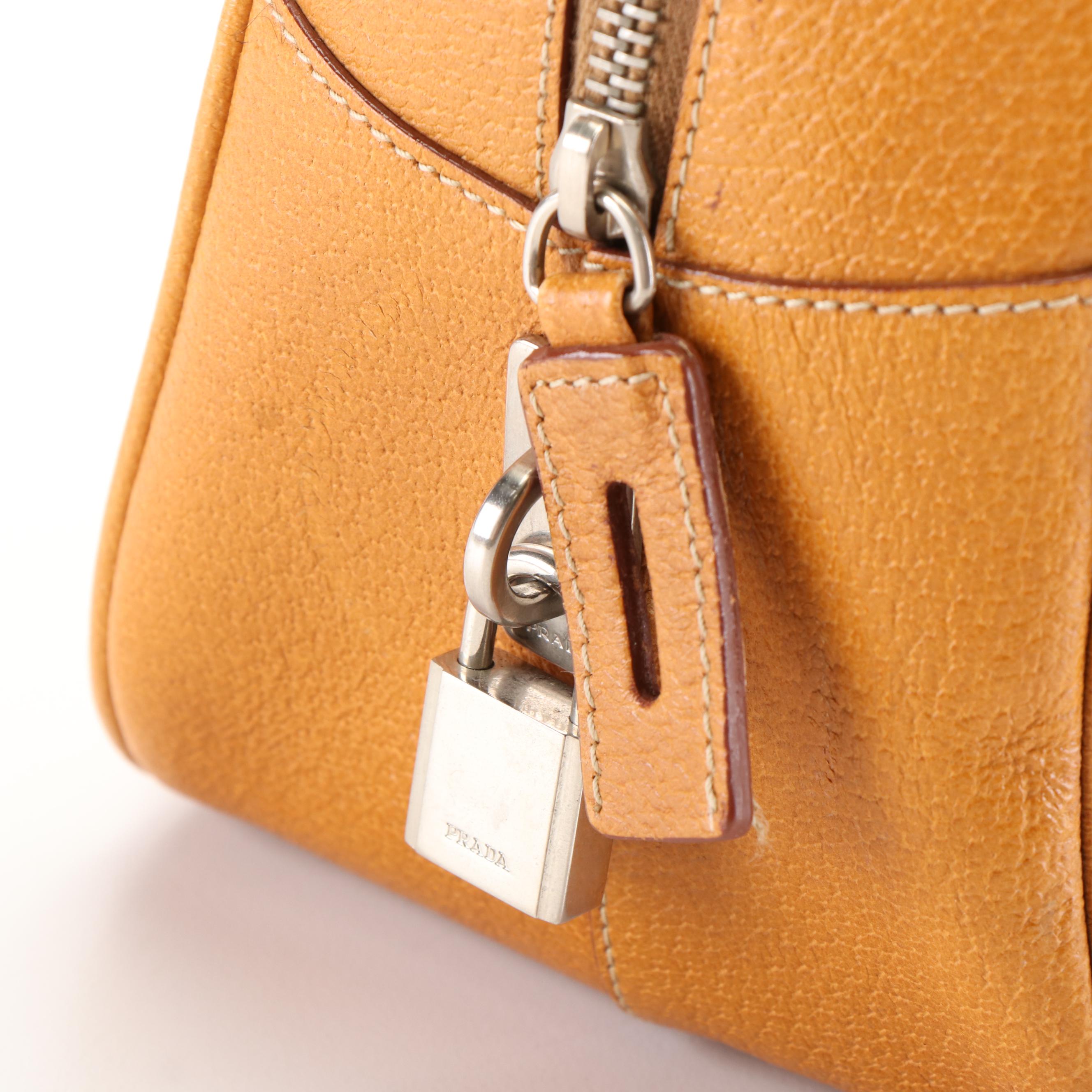 Prada Brown Saffiano Leather Shoulder Bag