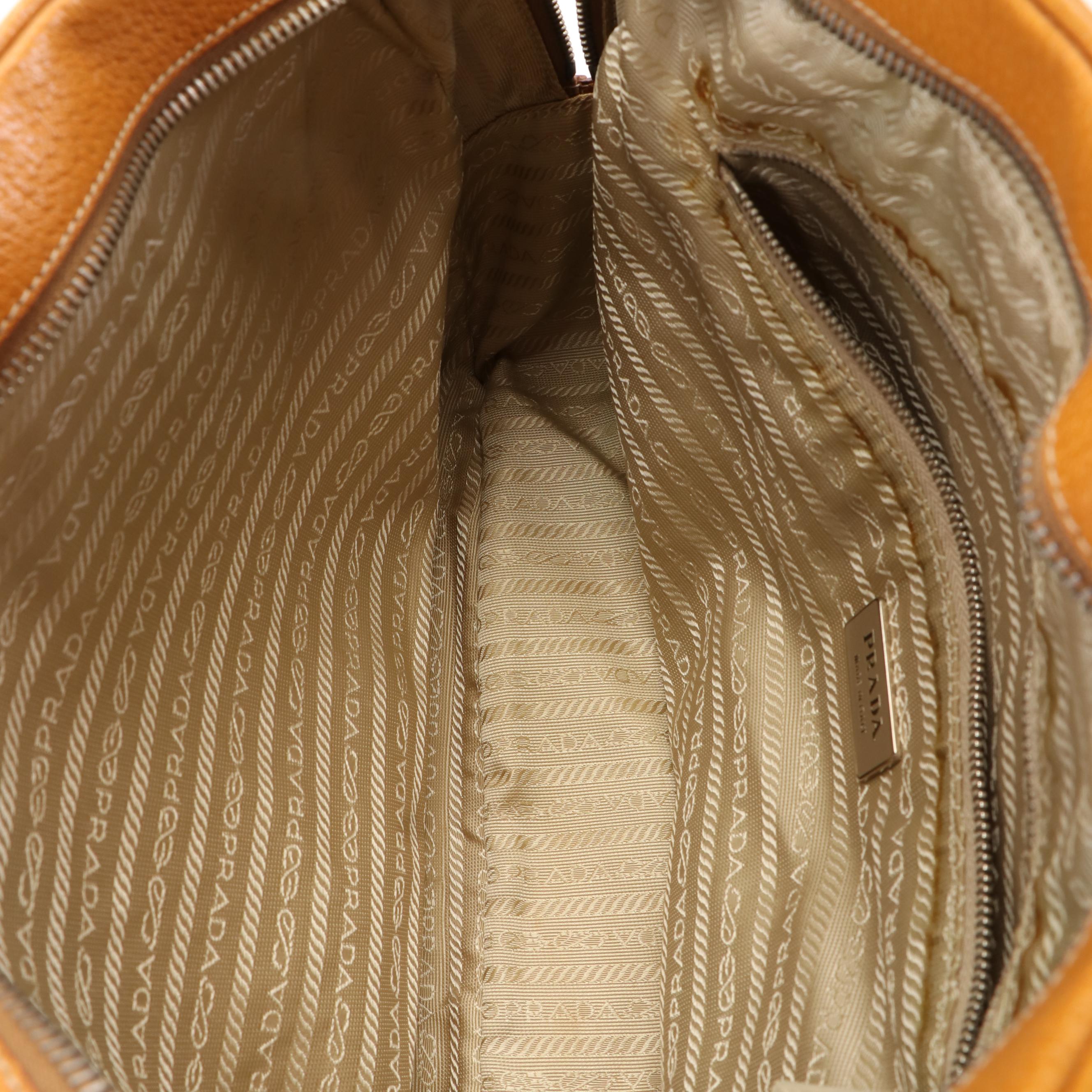 Prada Brown Saffiano Leather Shoulder Bag