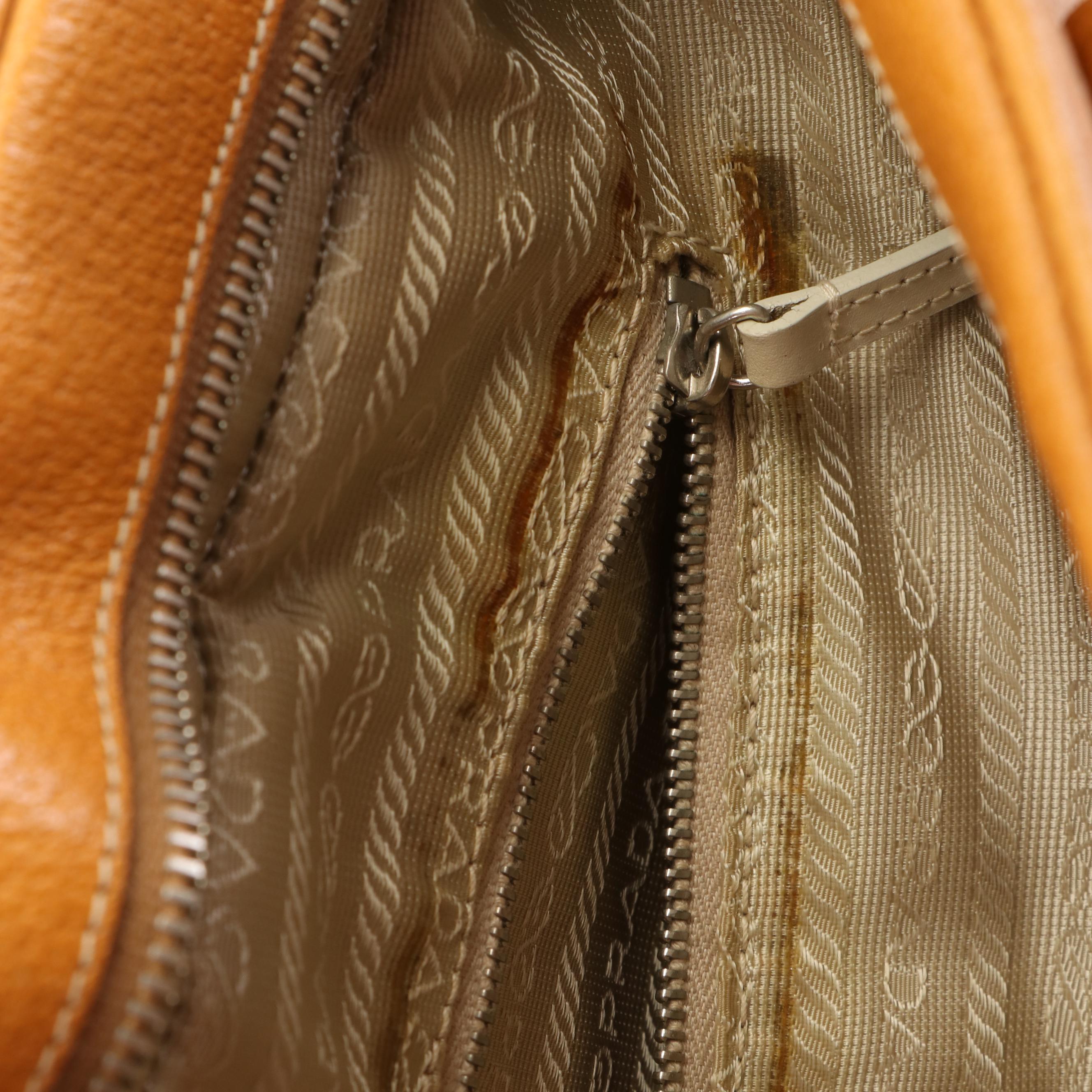 Prada Brown Saffiano Leather Shoulder Bag