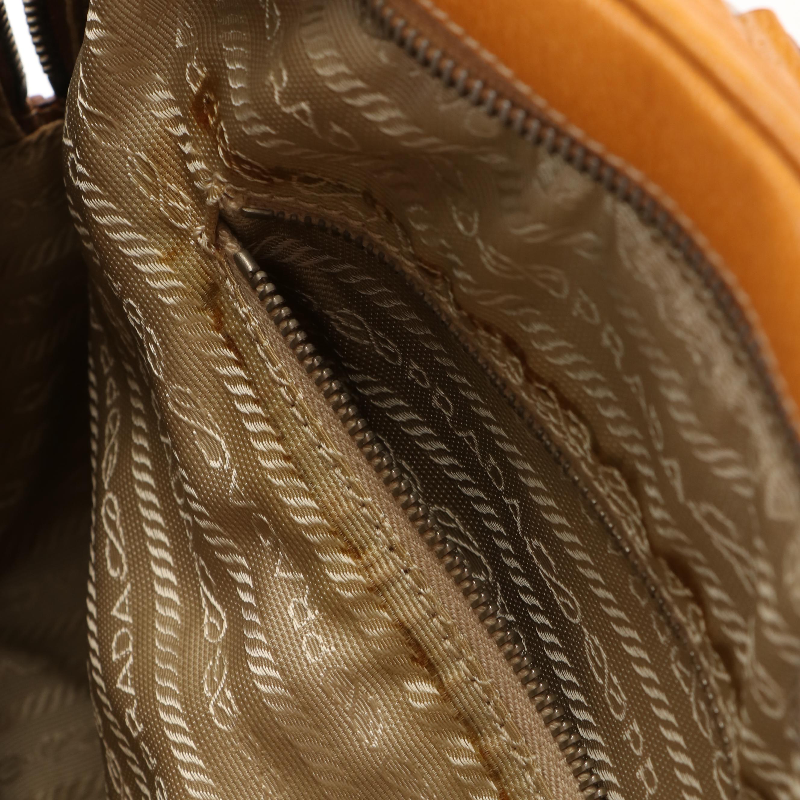 Prada Brown Saffiano Leather Shoulder Bag