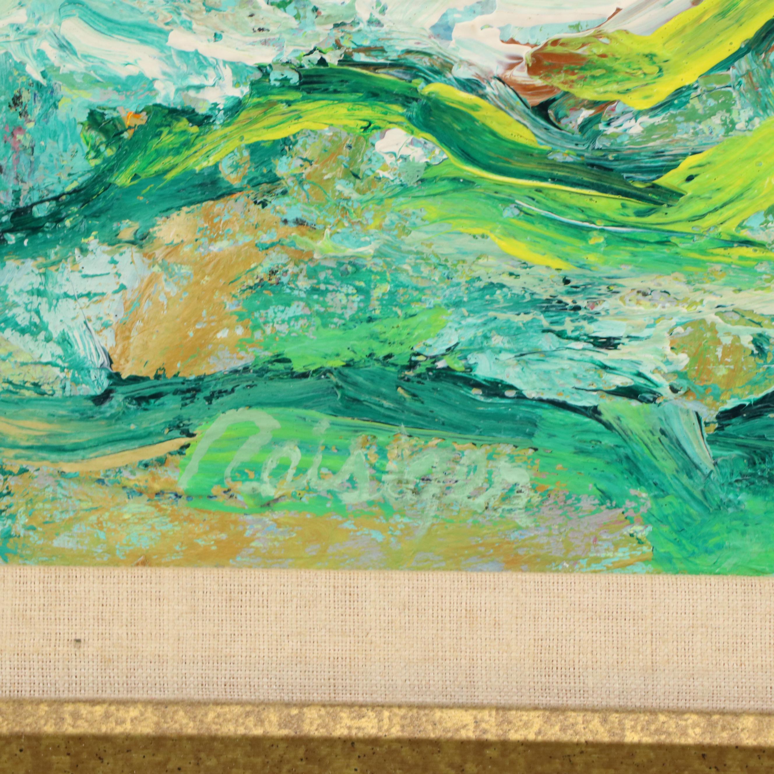 Harry Reisiger Modernist Oil Painting "Joyous Serf" Late 20th Century