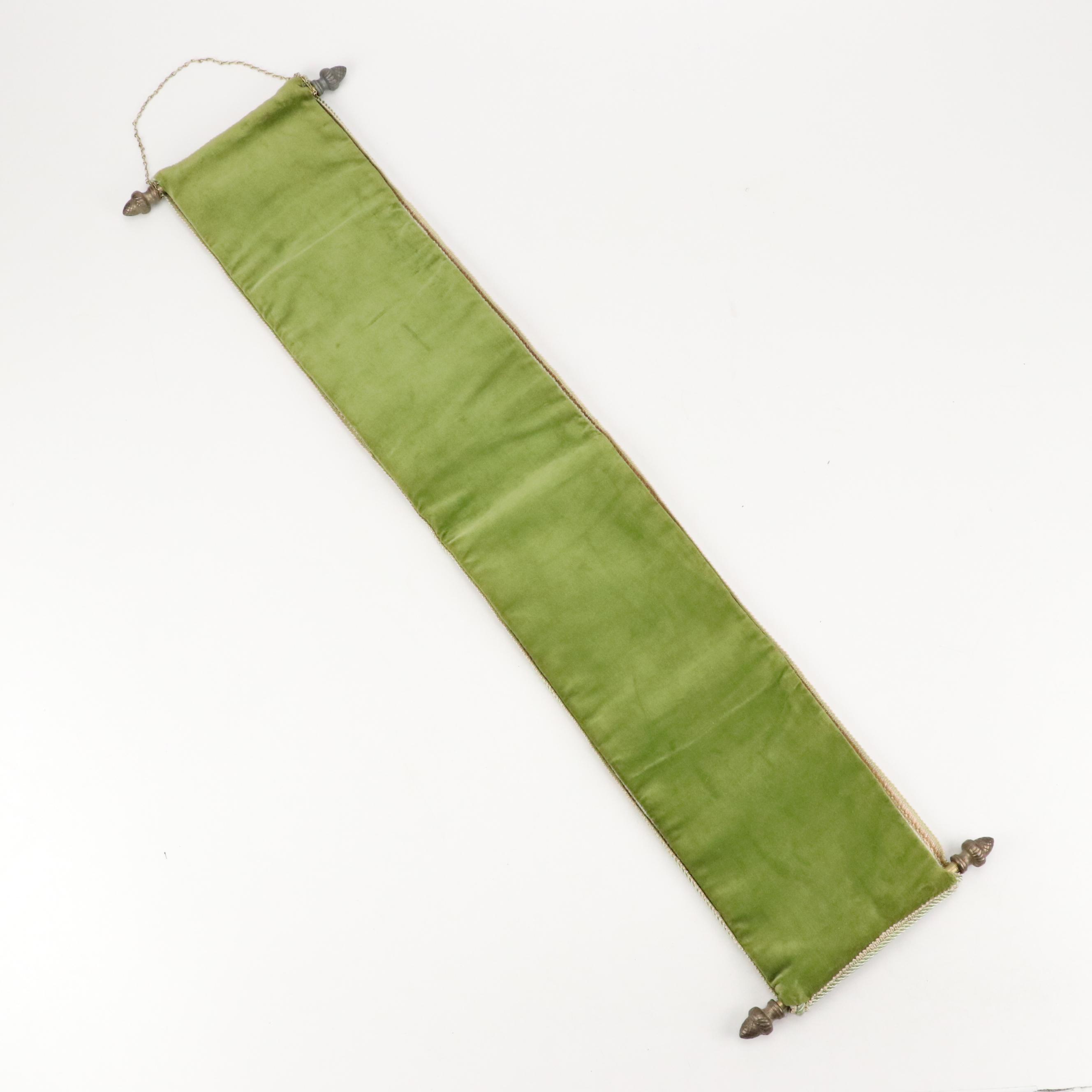 Victorian Style Needlepoint Bird Motif Wall Bell Pull