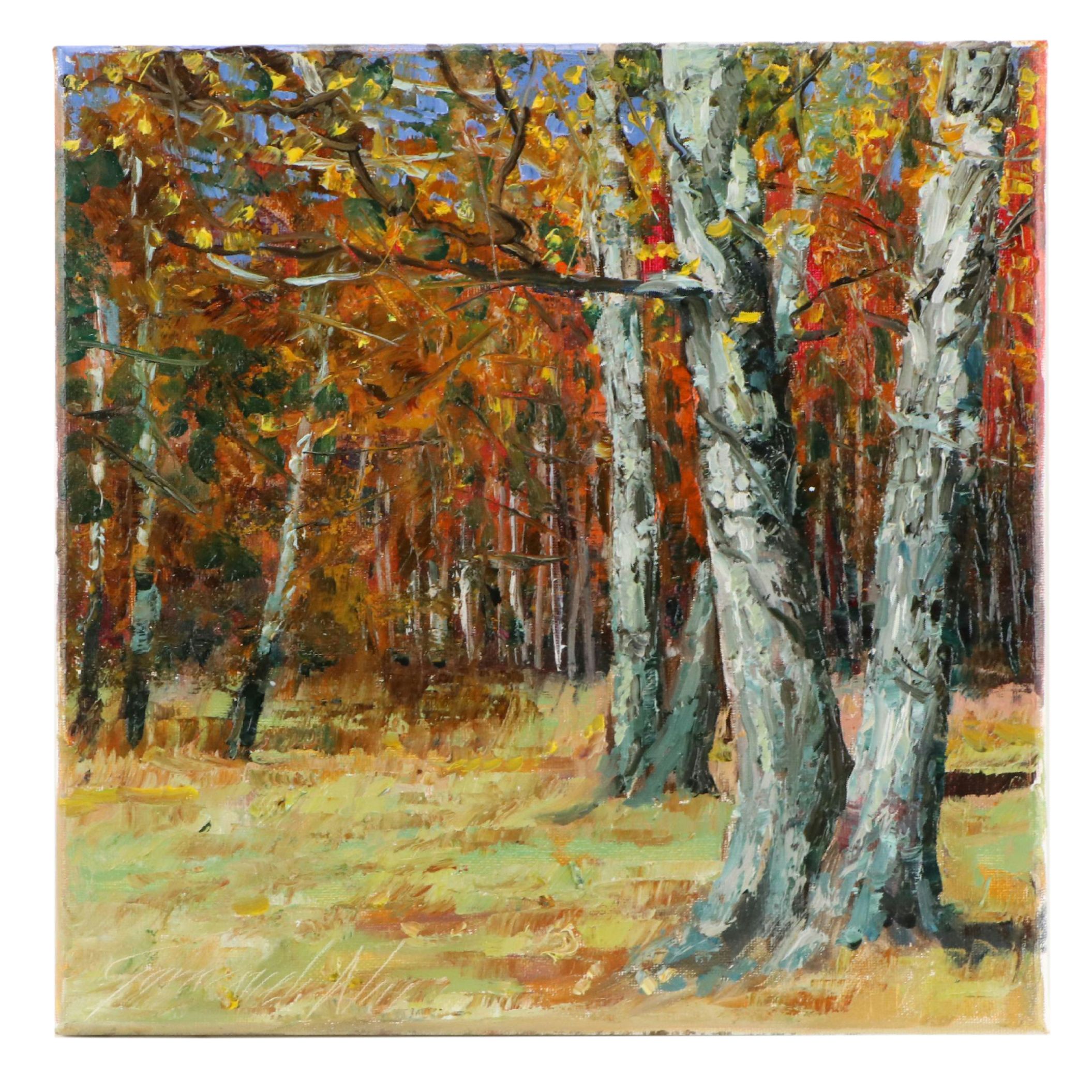 Garncarek Aleksander Forest Landscape Oil Painting, 2024