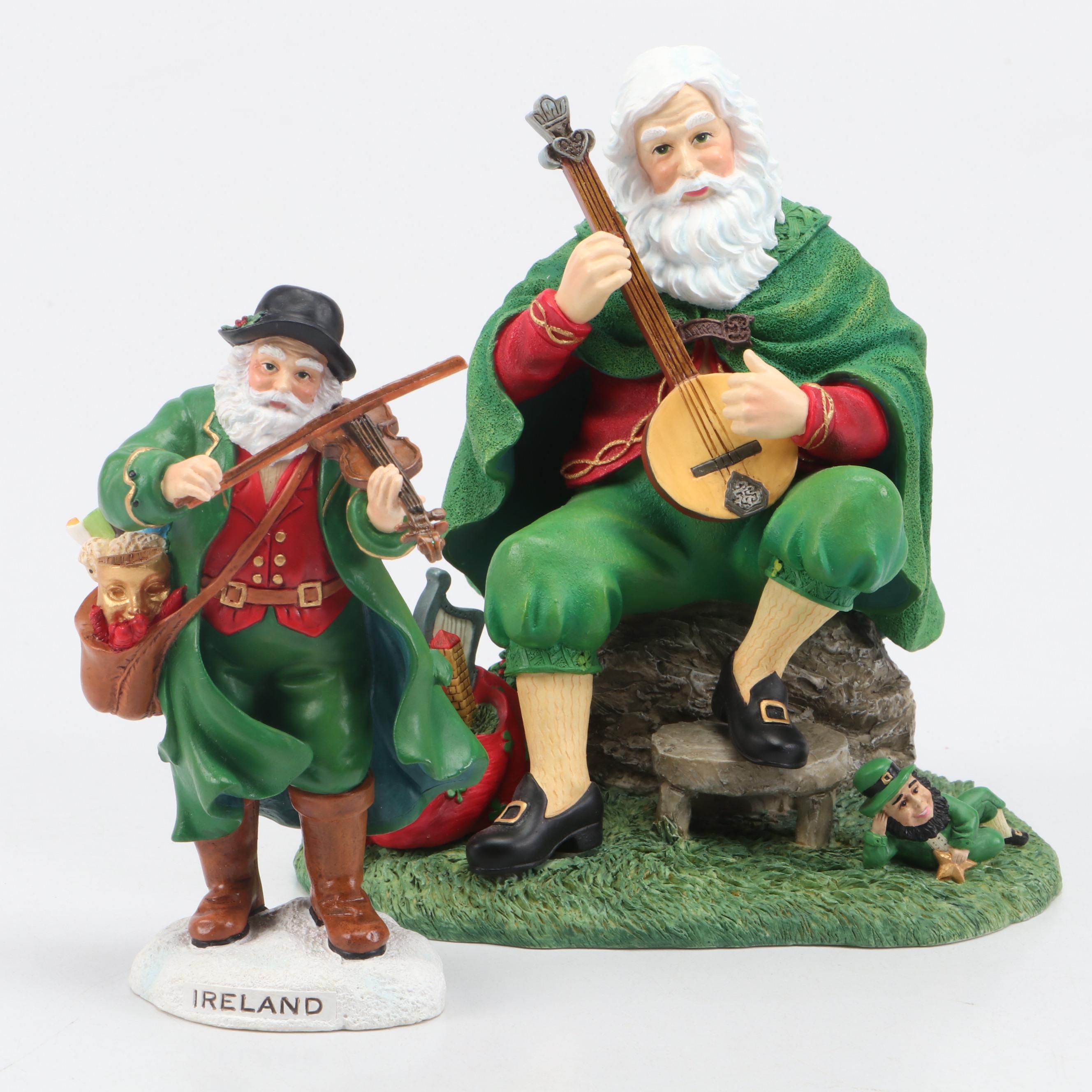 Pipka Resin "Celtic Irish Santa" and "Ireland" Santas, 2004-2005