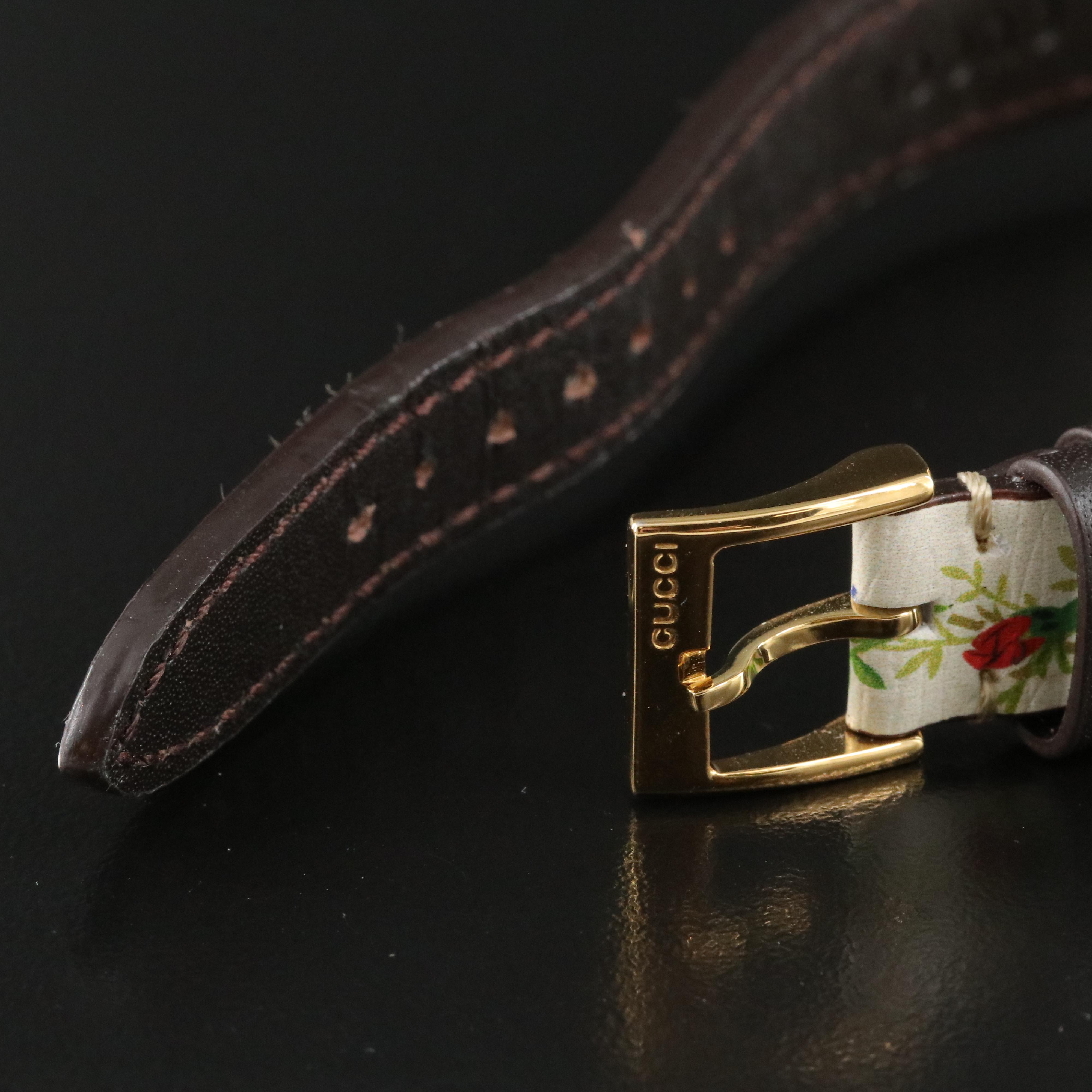 Gucci Swiss Made Floral Design Tank Shape Watch