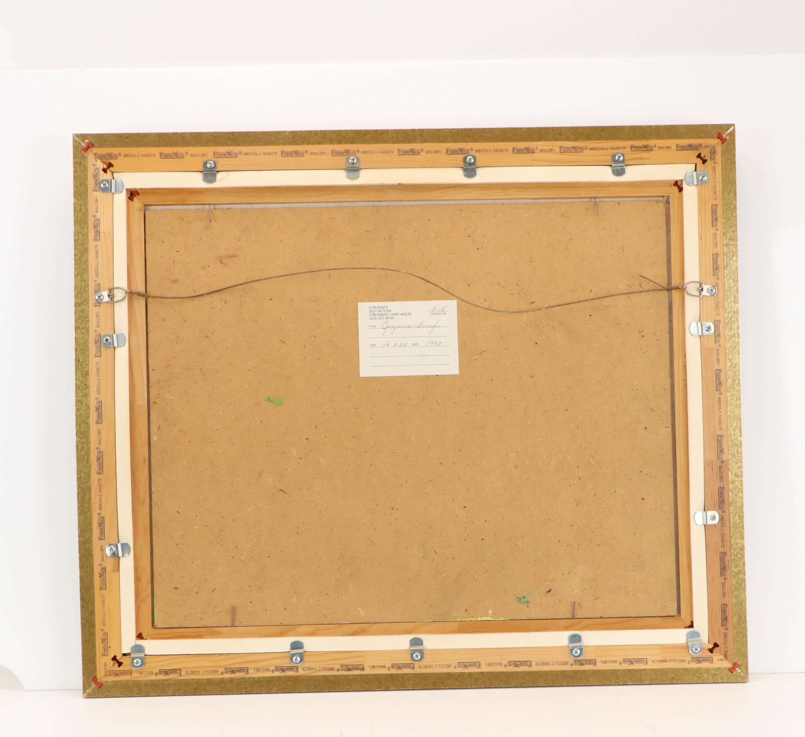 Harry Reisiger Modernist Oil Painting "Joyous Serf" Late 20th Century