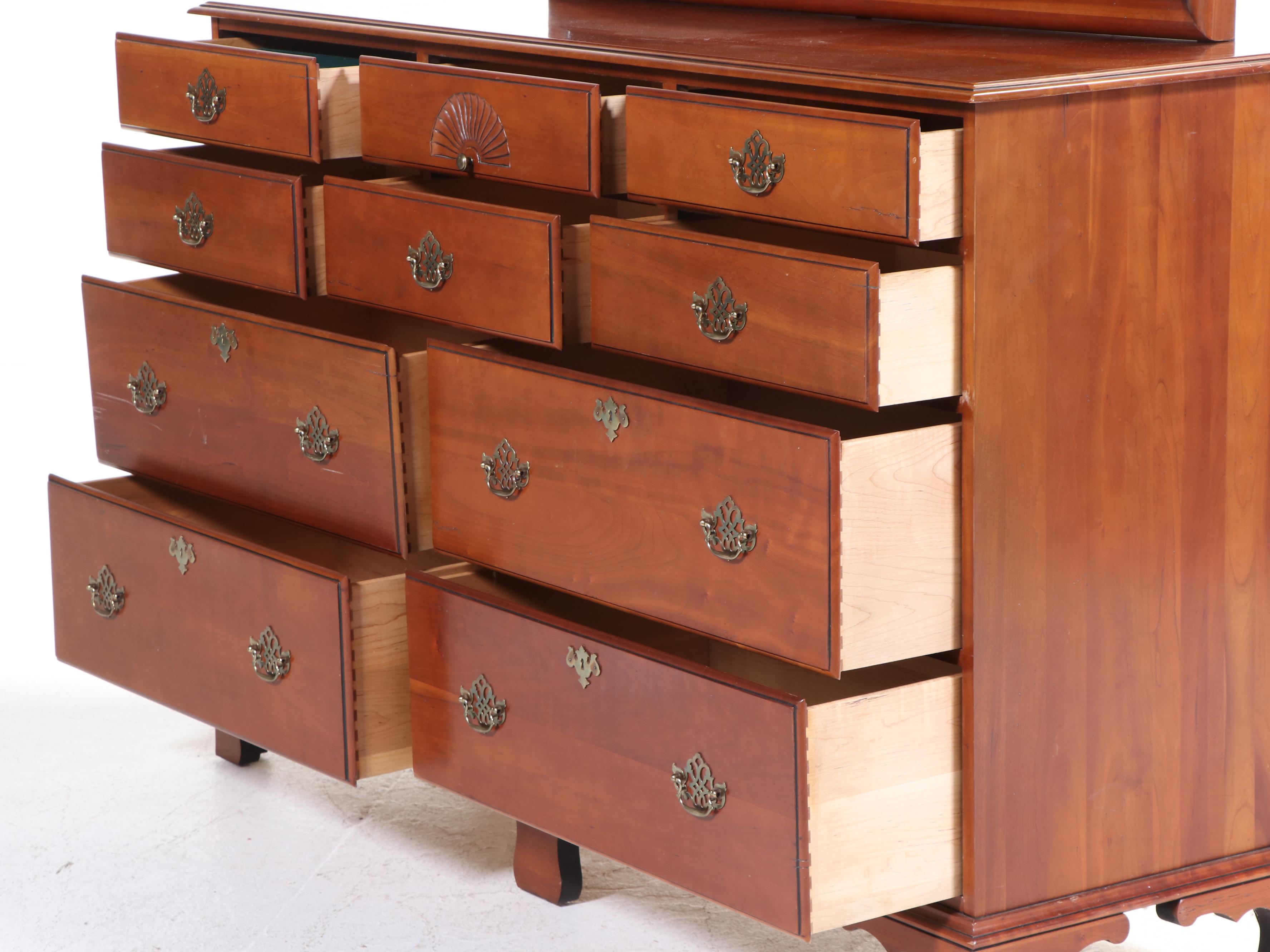 Harden Chippendale Style Cherrywood Ten-Drawer Dresser