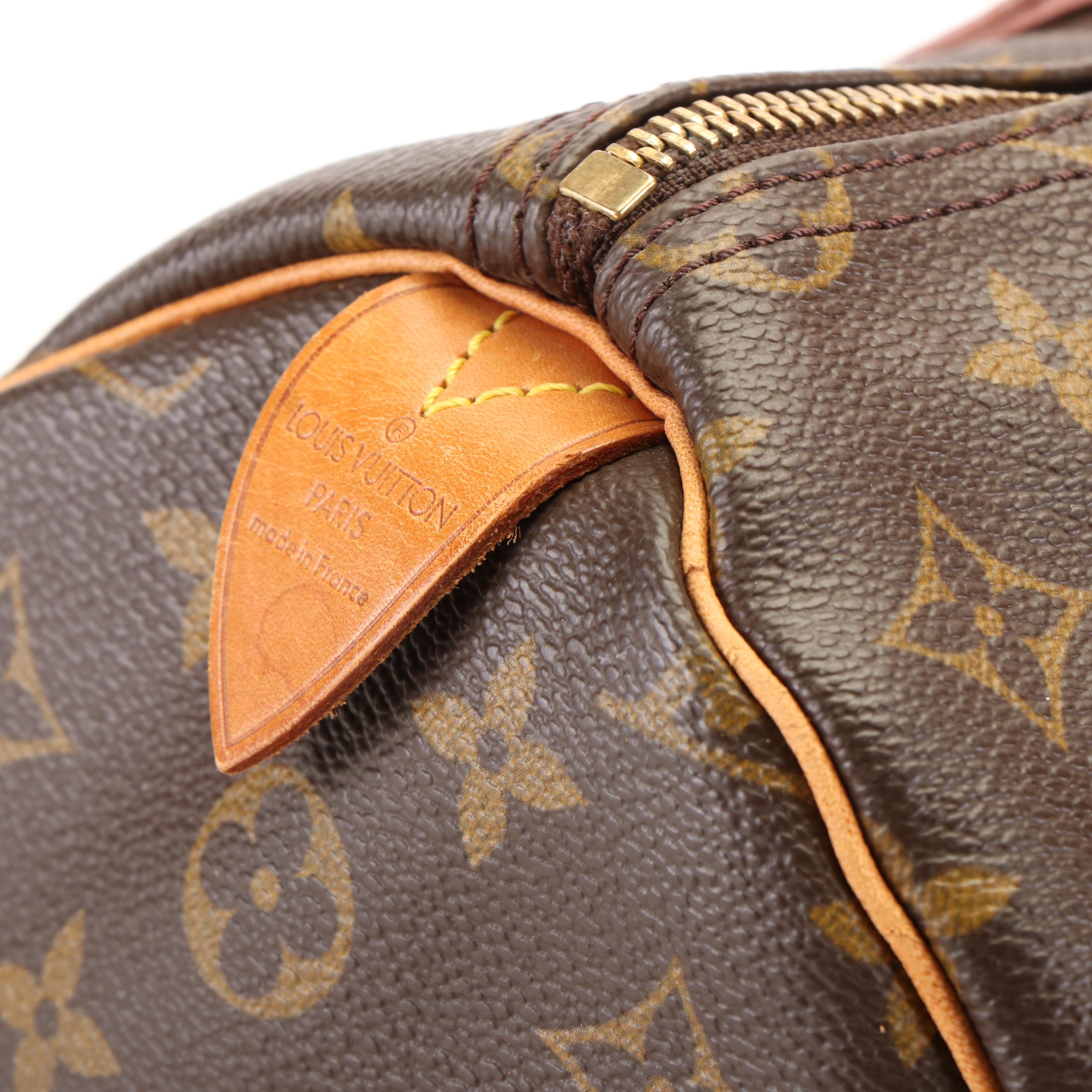 Louis Vuitton Brown Coated Canvas Monogram Speedy 35 Hand Bag
