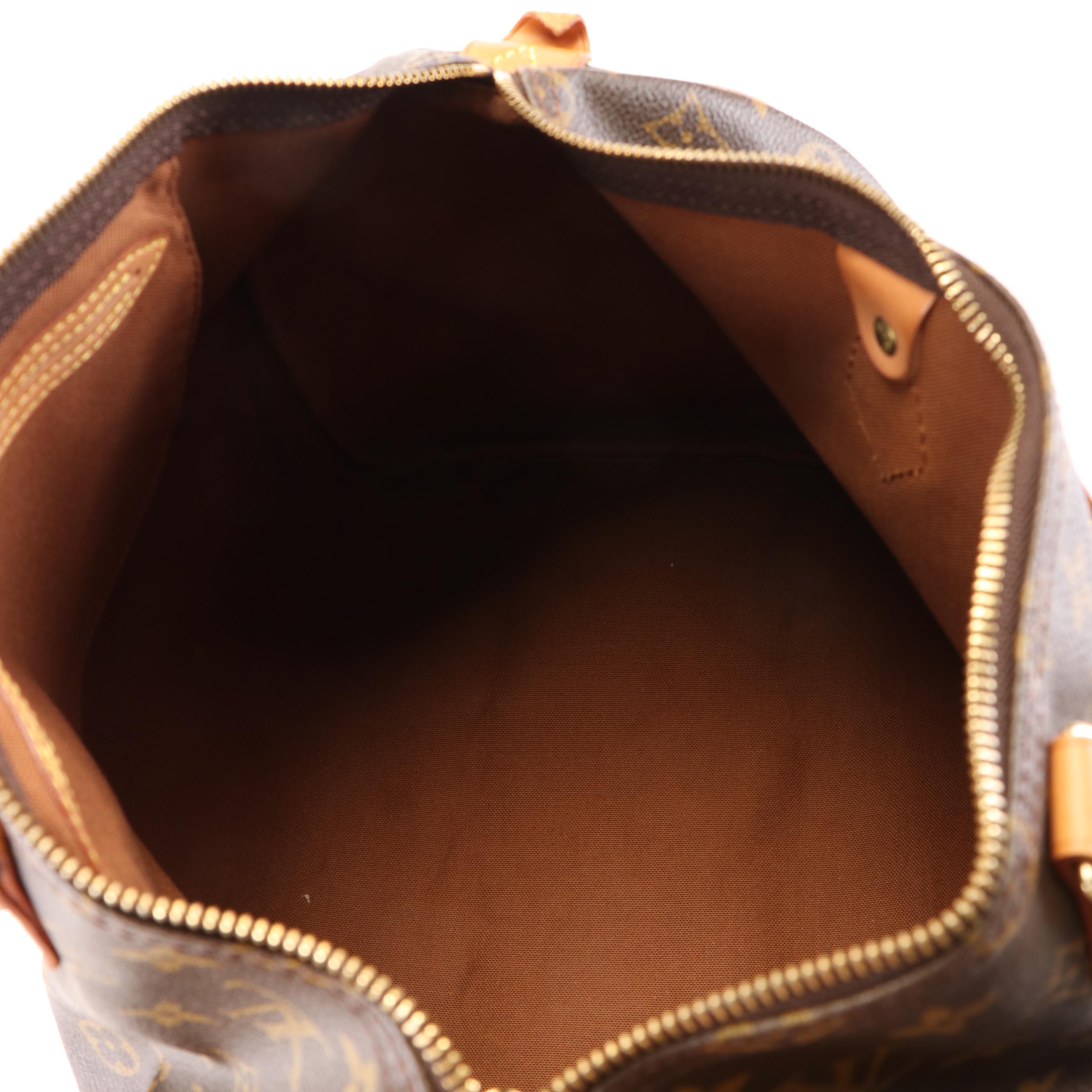 Louis Vuitton Brown Coated Canvas Monogram Speedy 35 Hand Bag