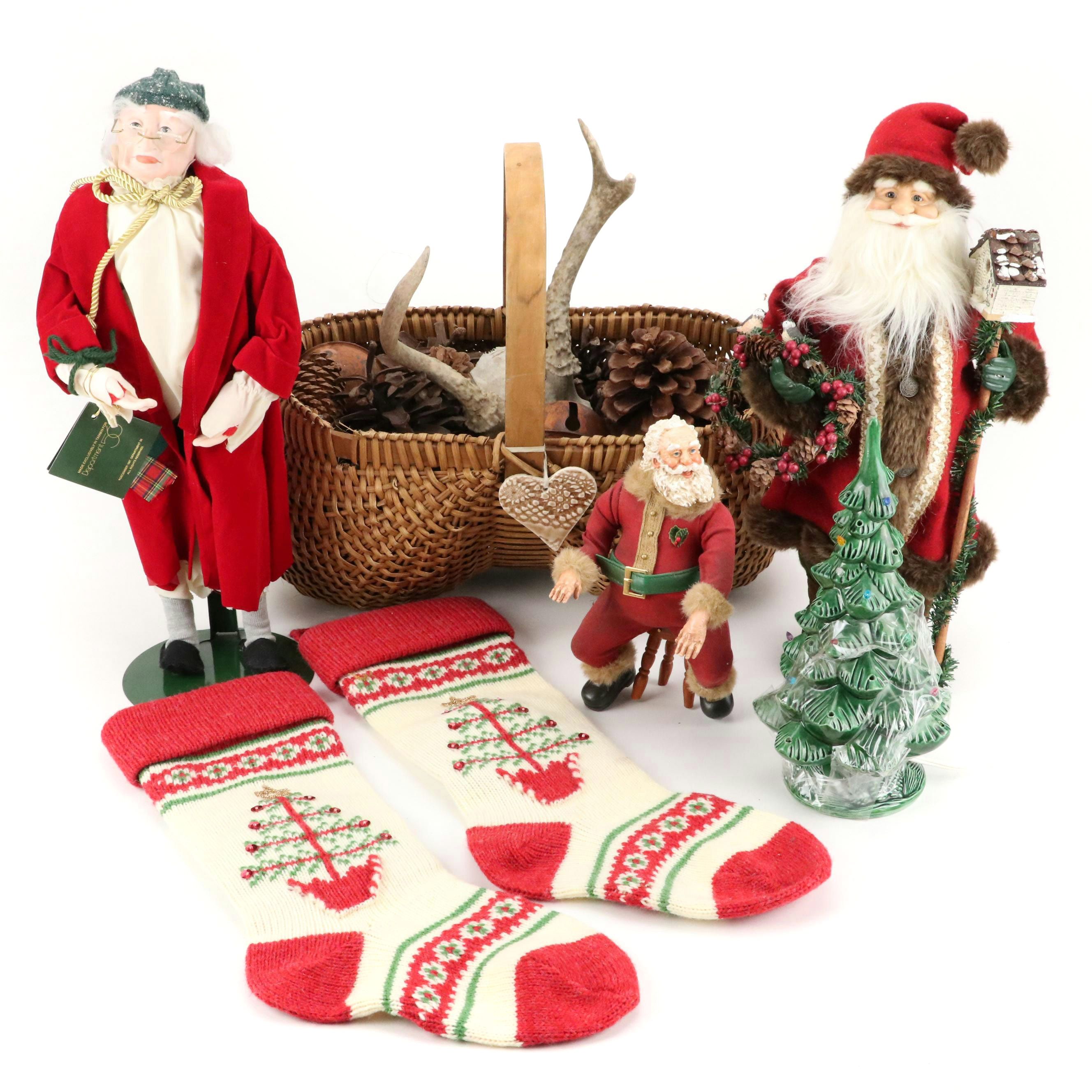 Knit Christmas Stockings with Other Christmas Decor