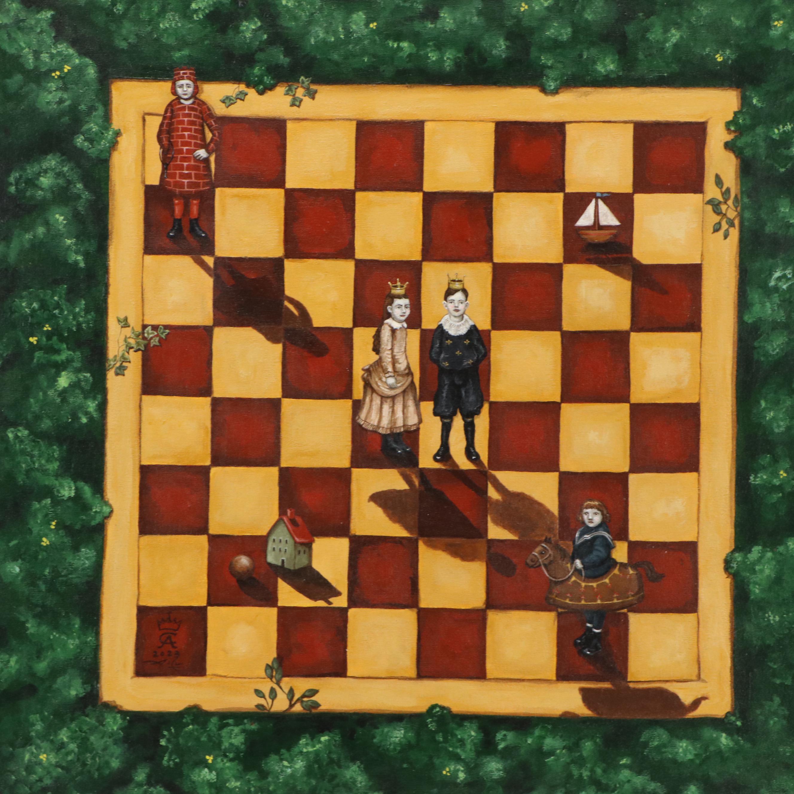 Andrea Conde Surrealist Oil Painting "El Reino de Los Juguetes Prohibidos," 2023