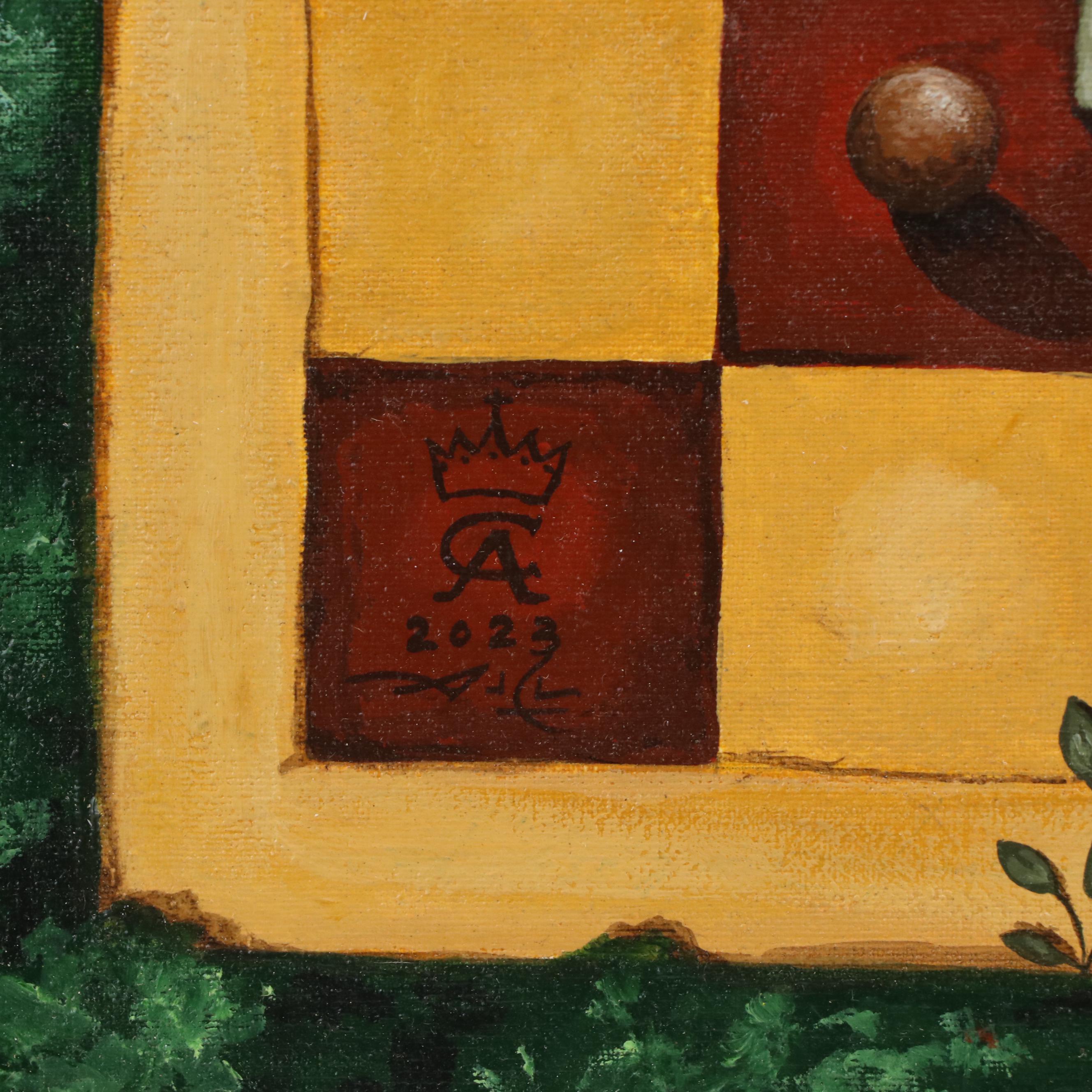 Andrea Conde Surrealist Oil Painting "El Reino de Los Juguetes Prohibidos," 2023