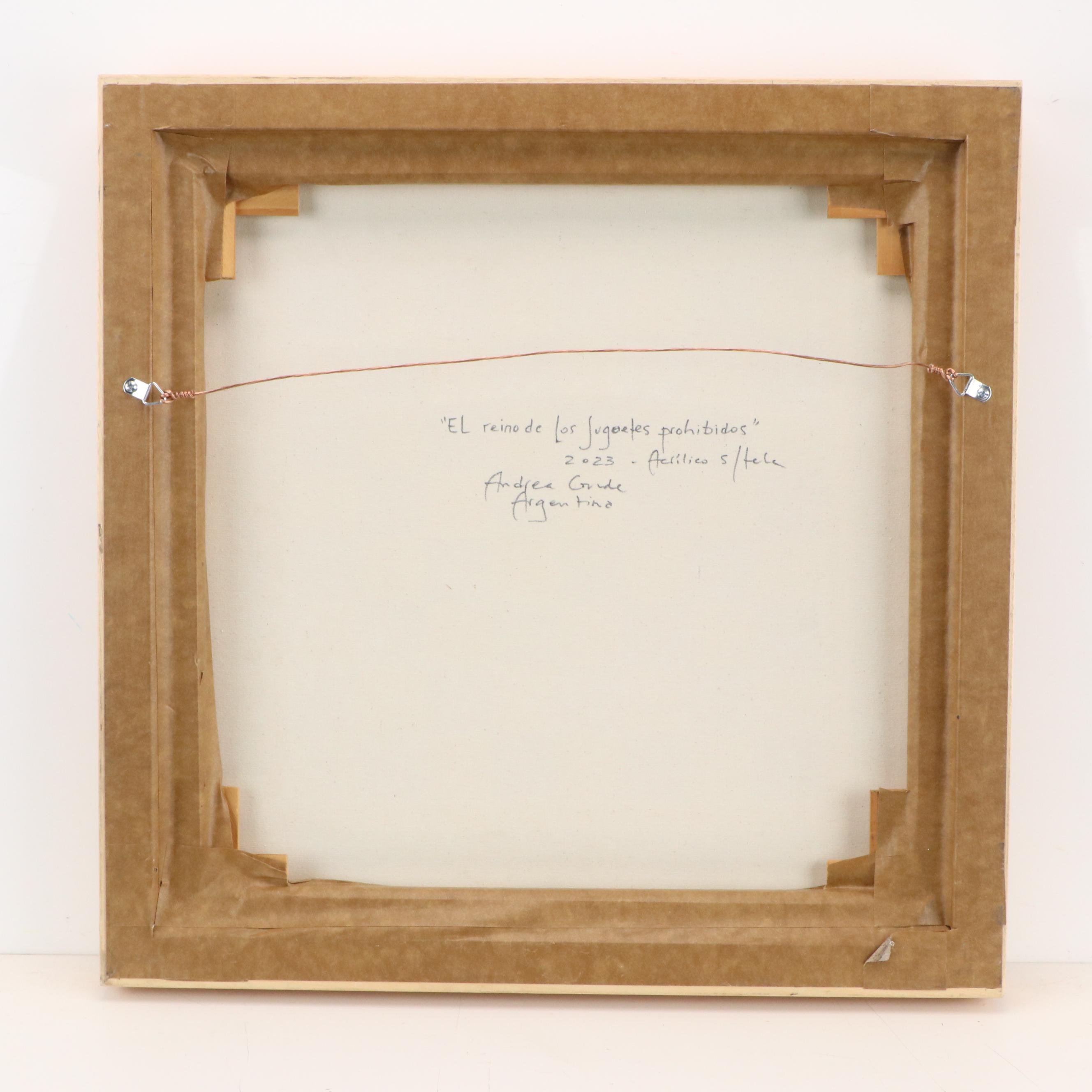 Andrea Conde Surrealist Oil Painting "El Reino de Los Juguetes Prohibidos," 2023