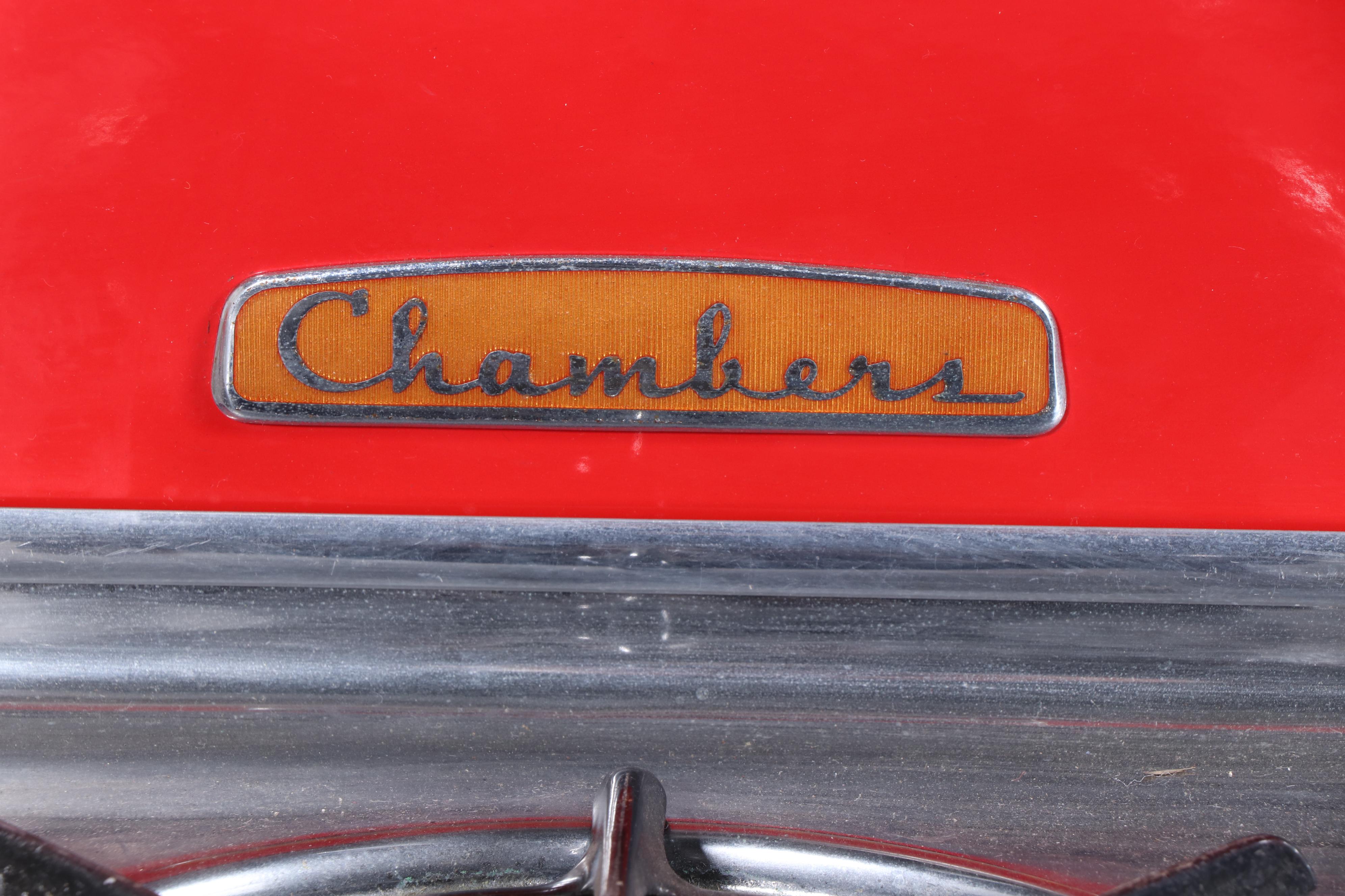 Chambers Model C Red Enameled Gas Range, 1949 - 1953