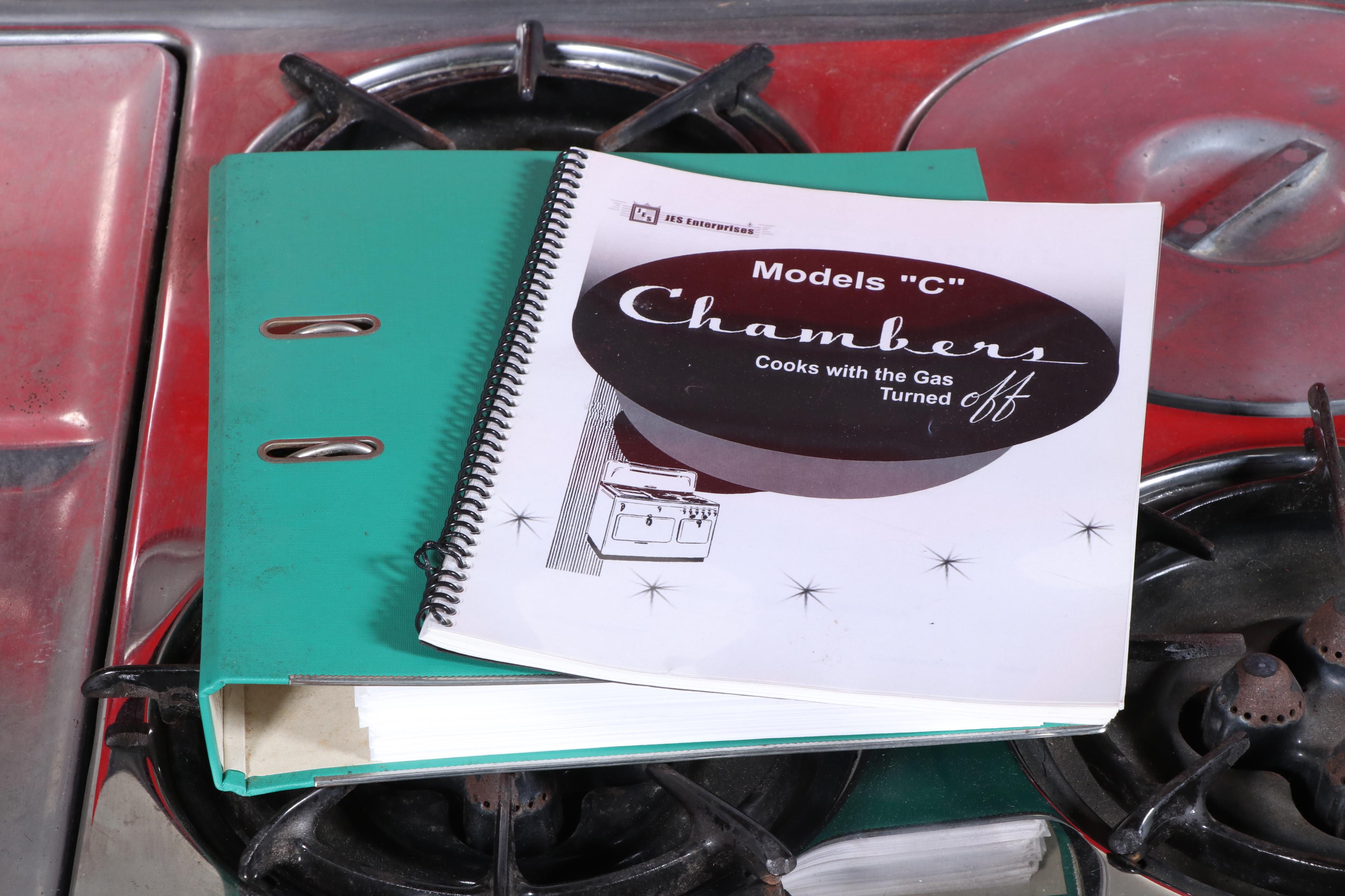 Chambers Model C Red Enameled Gas Range, 1949 - 1953