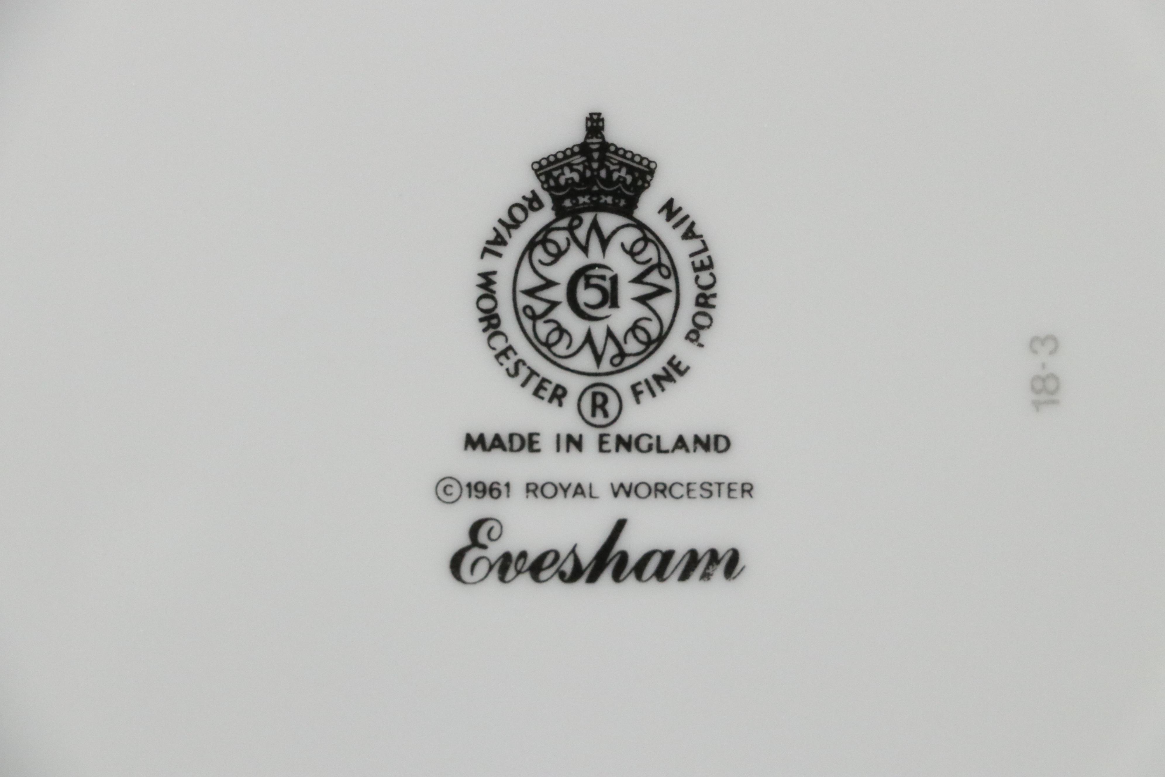 Royal Worcester "Evesham Gold" Porcelain Dinnerware, 1961-2015