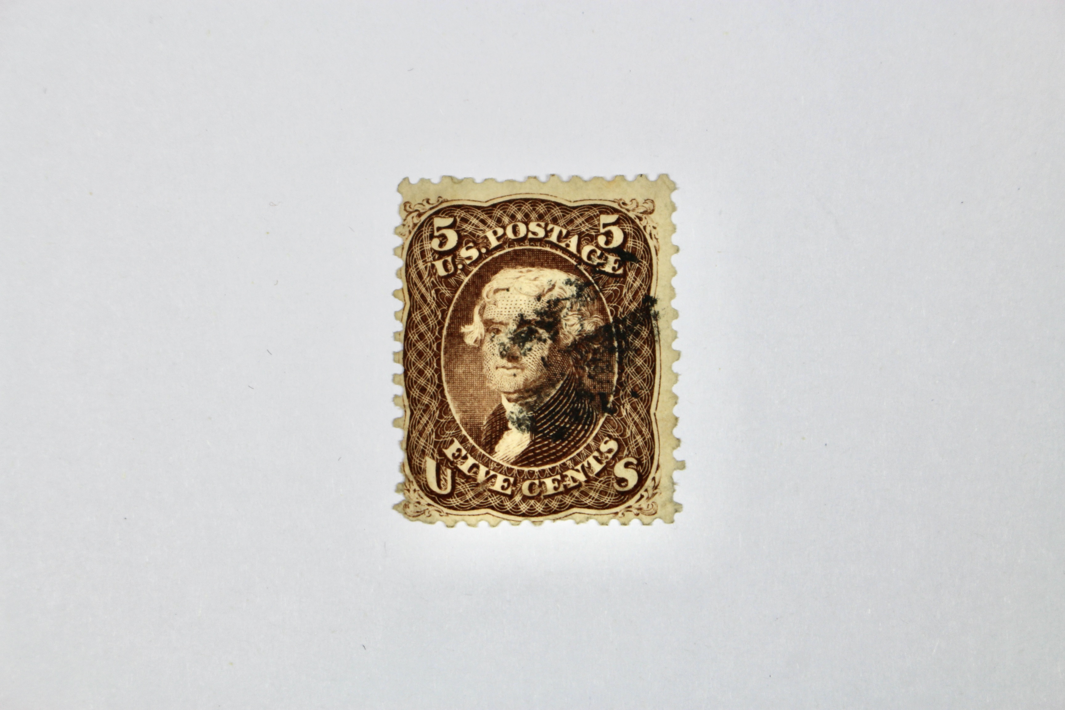 Six Early Used U.S. Postage Stamps, 19th Century