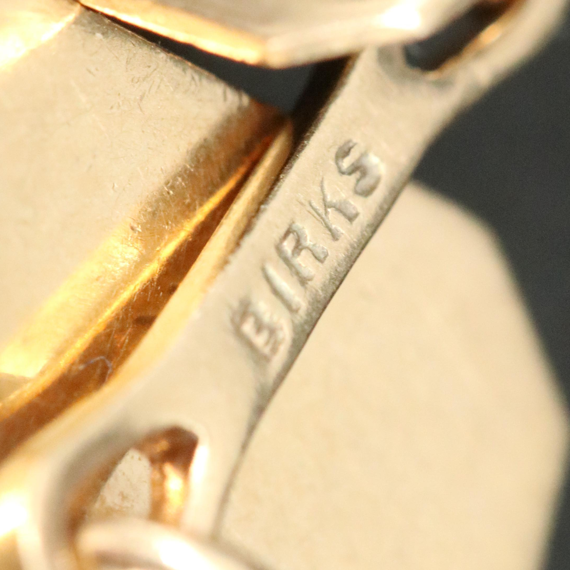 Vintage Birks 10K Bloodstone Cuff Links