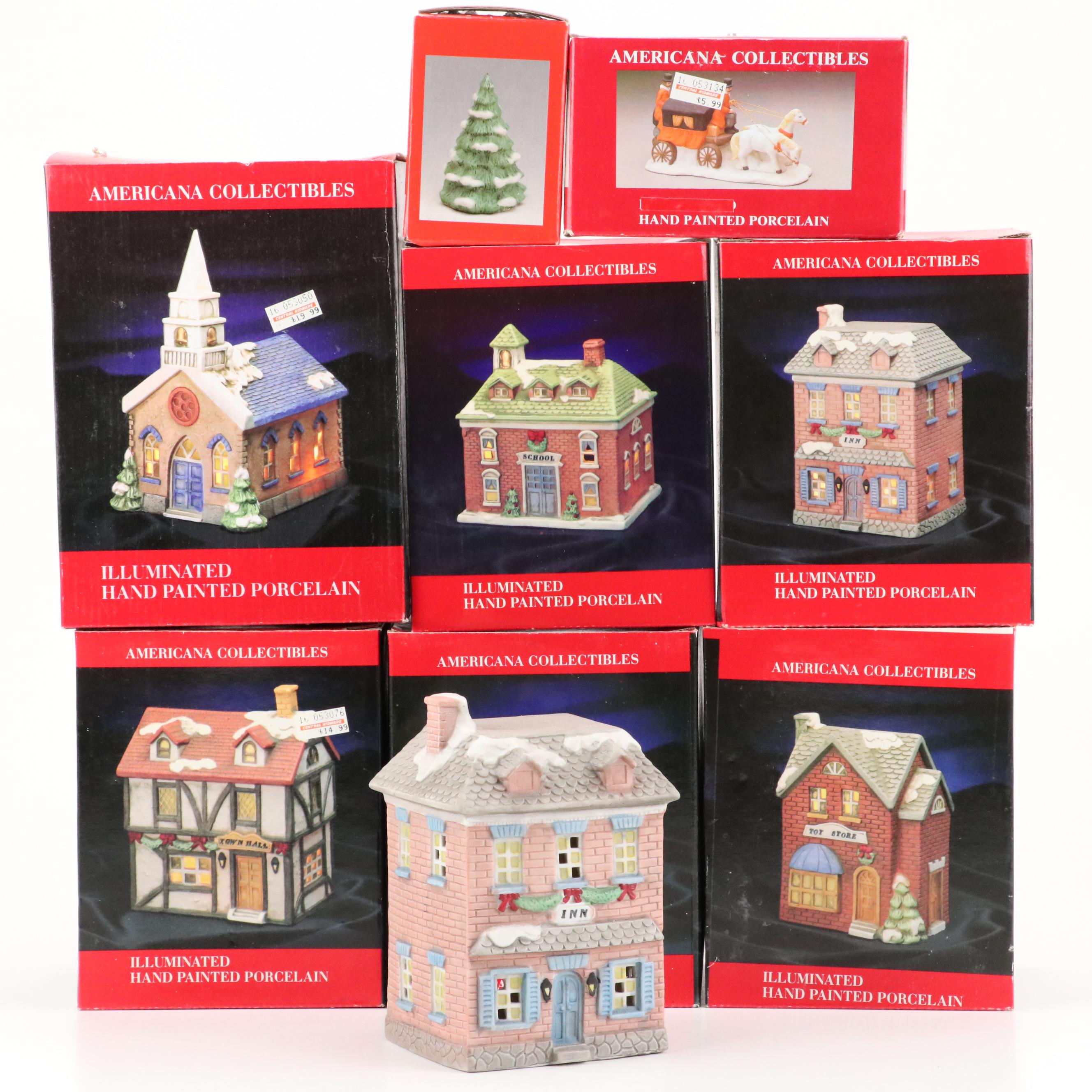 National Decorations Americana Collectibles Porcelain Christmas Village Décor
