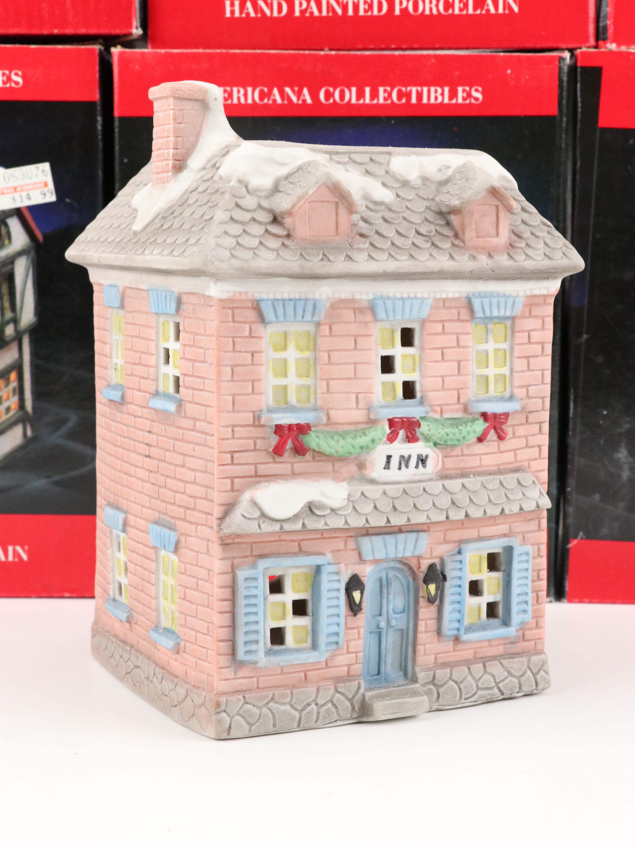 National Decorations Americana Collectibles Porcelain Christmas Village Décor
