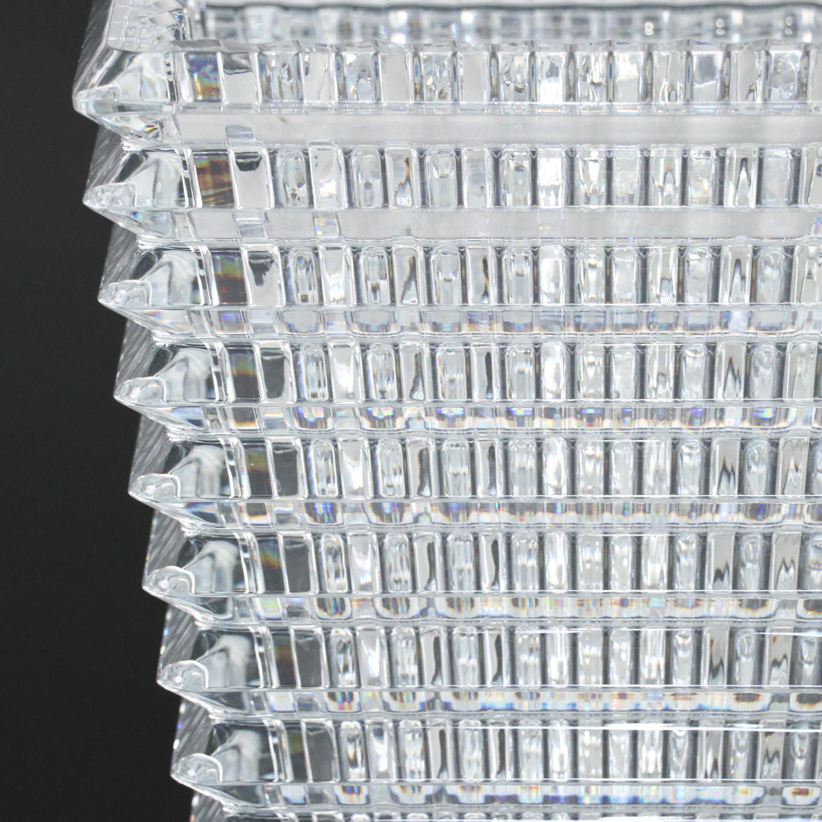 Baccarat Eye Rectangular Crystal Vase with Original Purchase Box