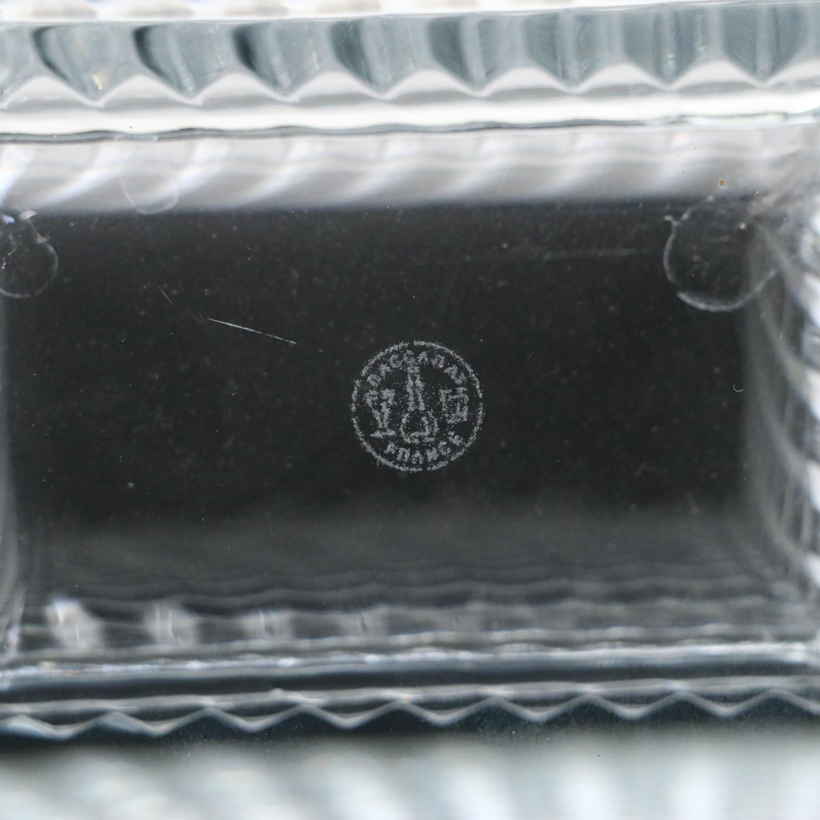 Baccarat Eye Rectangular Crystal Vase with Original Purchase Box