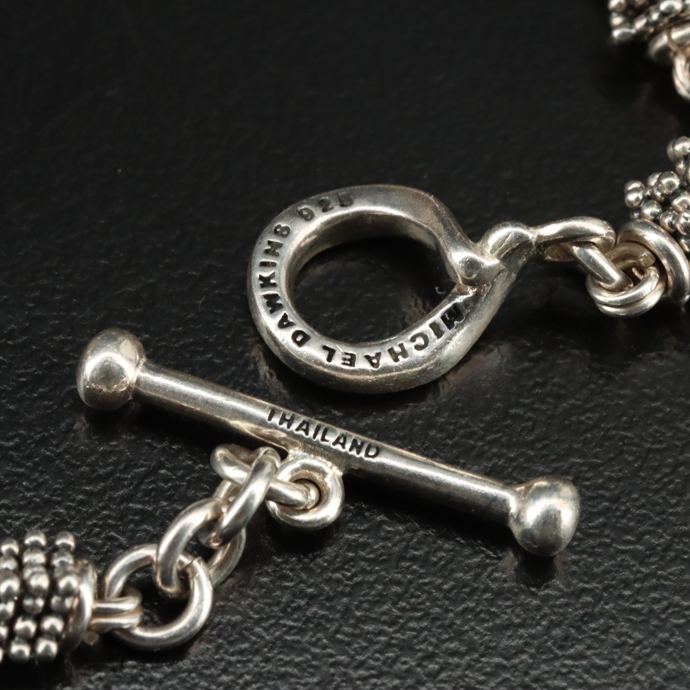 Michael Dawkins Sterling Pearl Earrings and Bracelet with 14K Accents