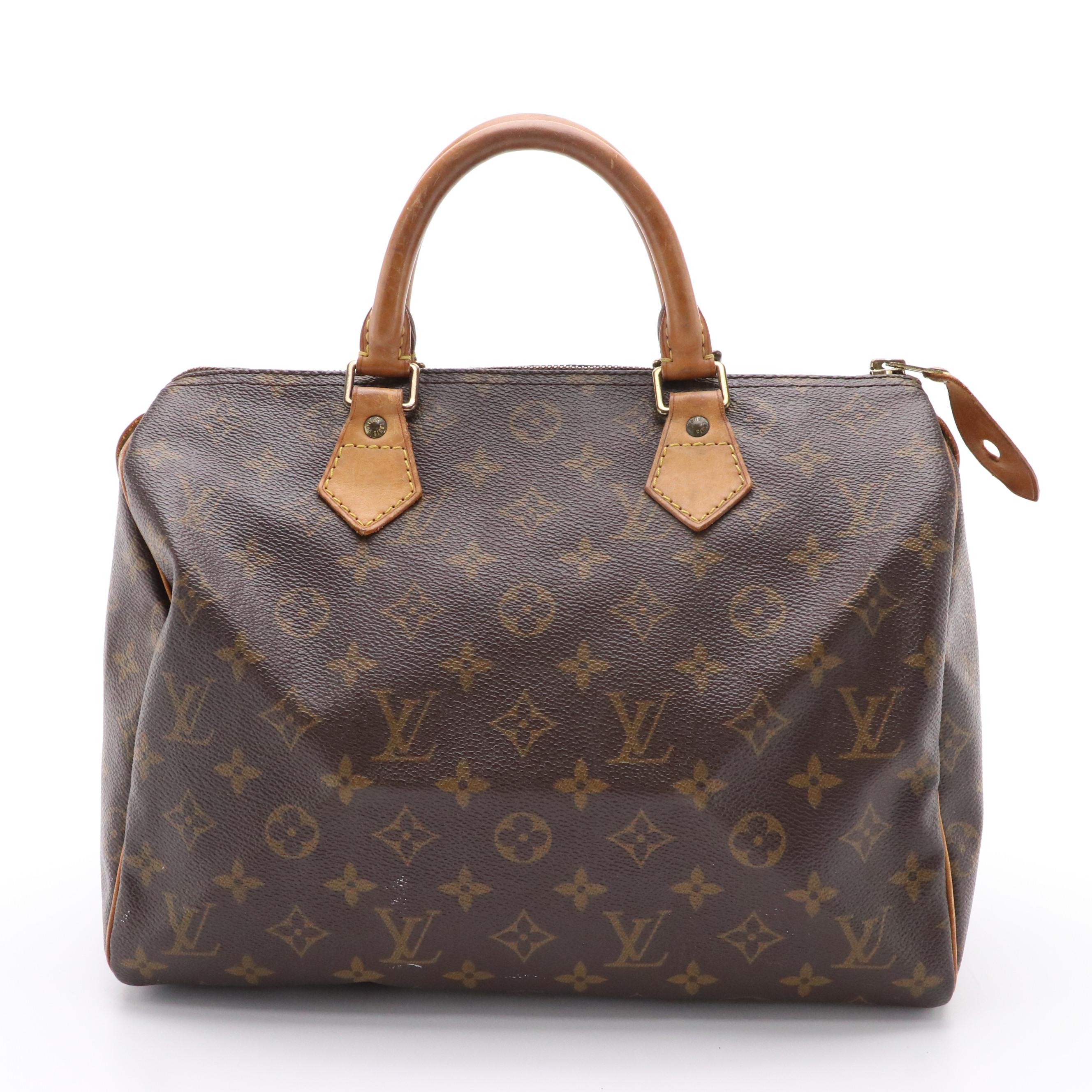 Louis Vuitton Speedy 30 Handbag in Monogram Canvas and Leather