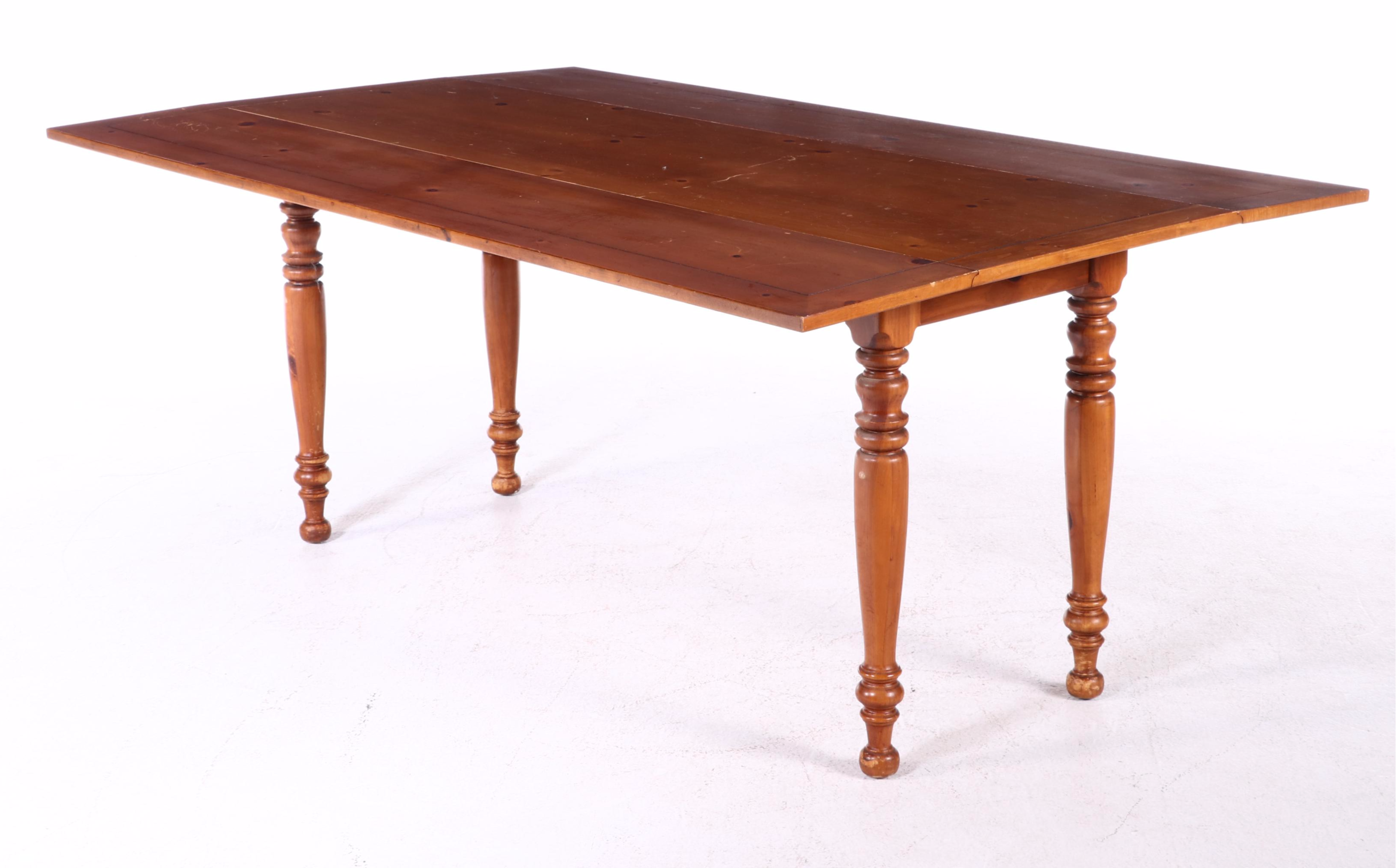 The Rike-Kumler Co. Primitive Style Pine Drop-Leaf Dining Table, 20th Century