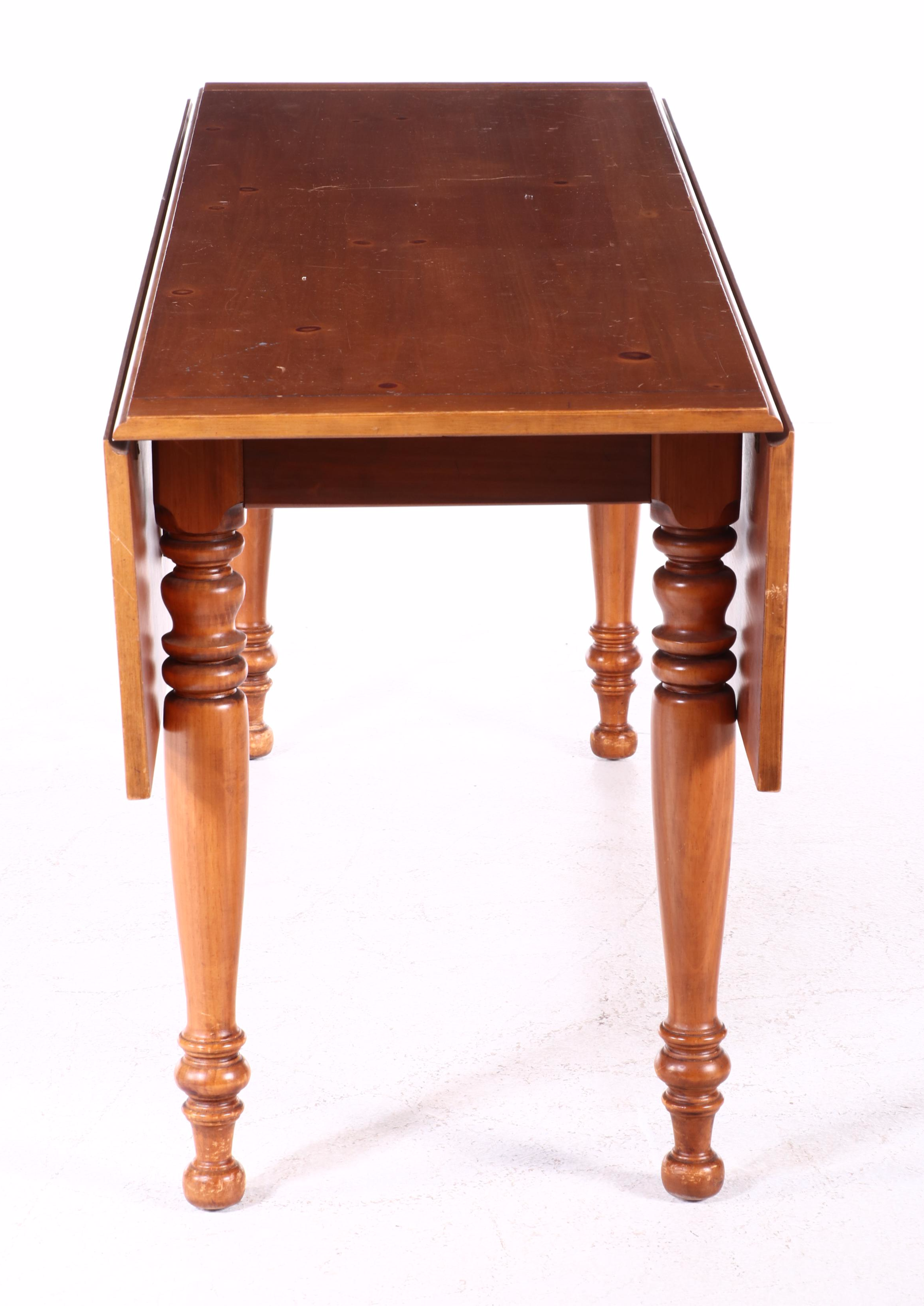 The Rike-Kumler Co. Primitive Style Pine Drop-Leaf Dining Table, 20th Century