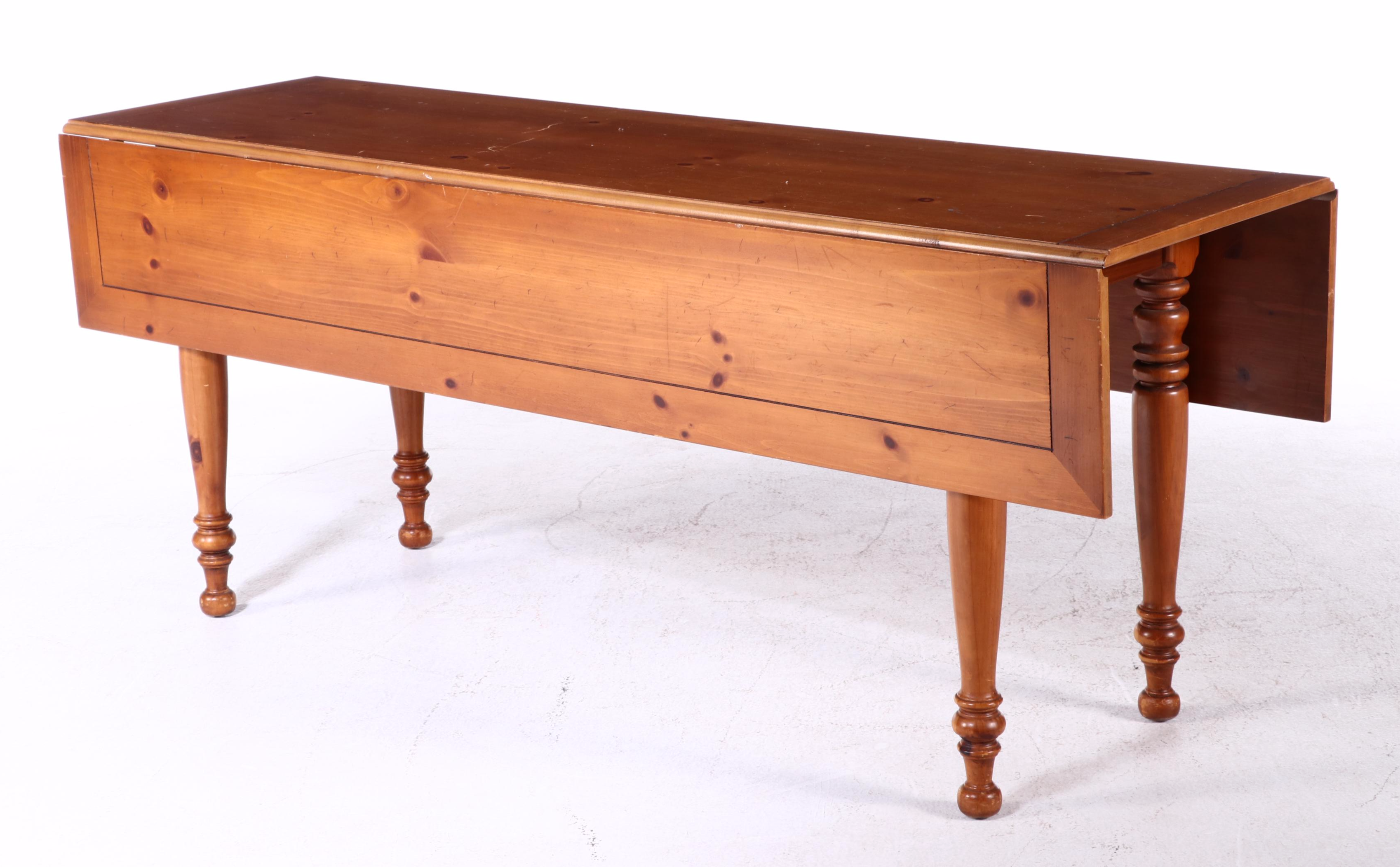 The Rike-Kumler Co. Primitive Style Pine Drop-Leaf Dining Table, 20th Century