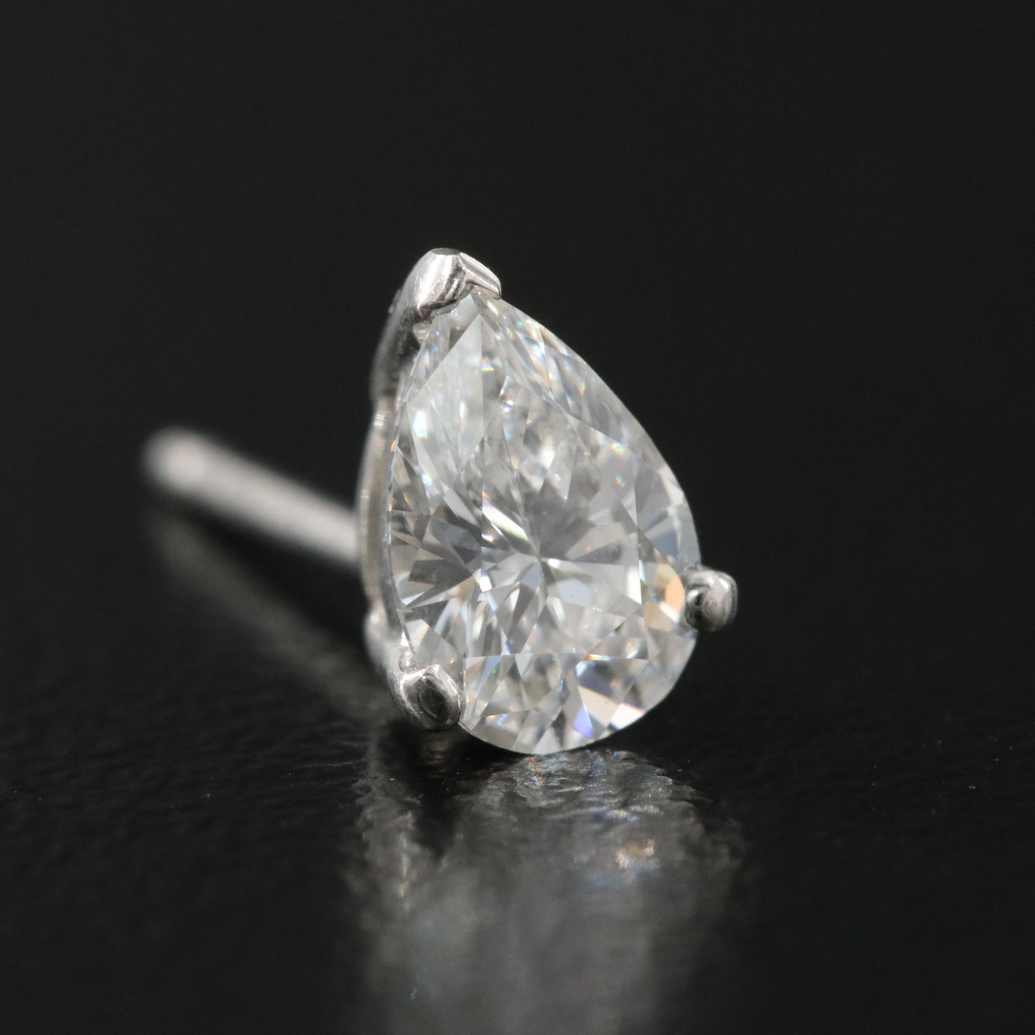 Platinum 1.10 CTW Diamond Stud Earrings