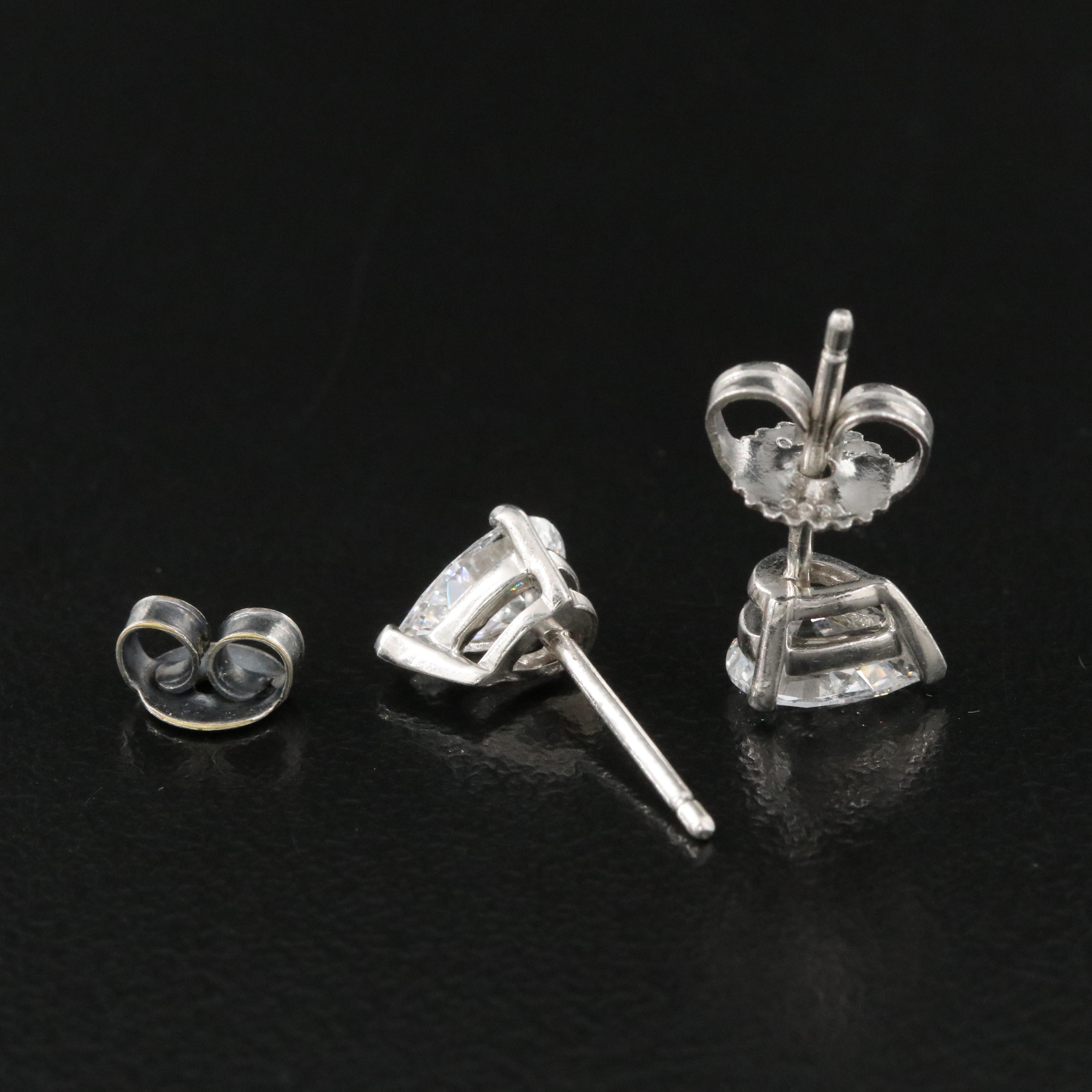 Platinum 1.10 CTW Diamond Stud Earrings