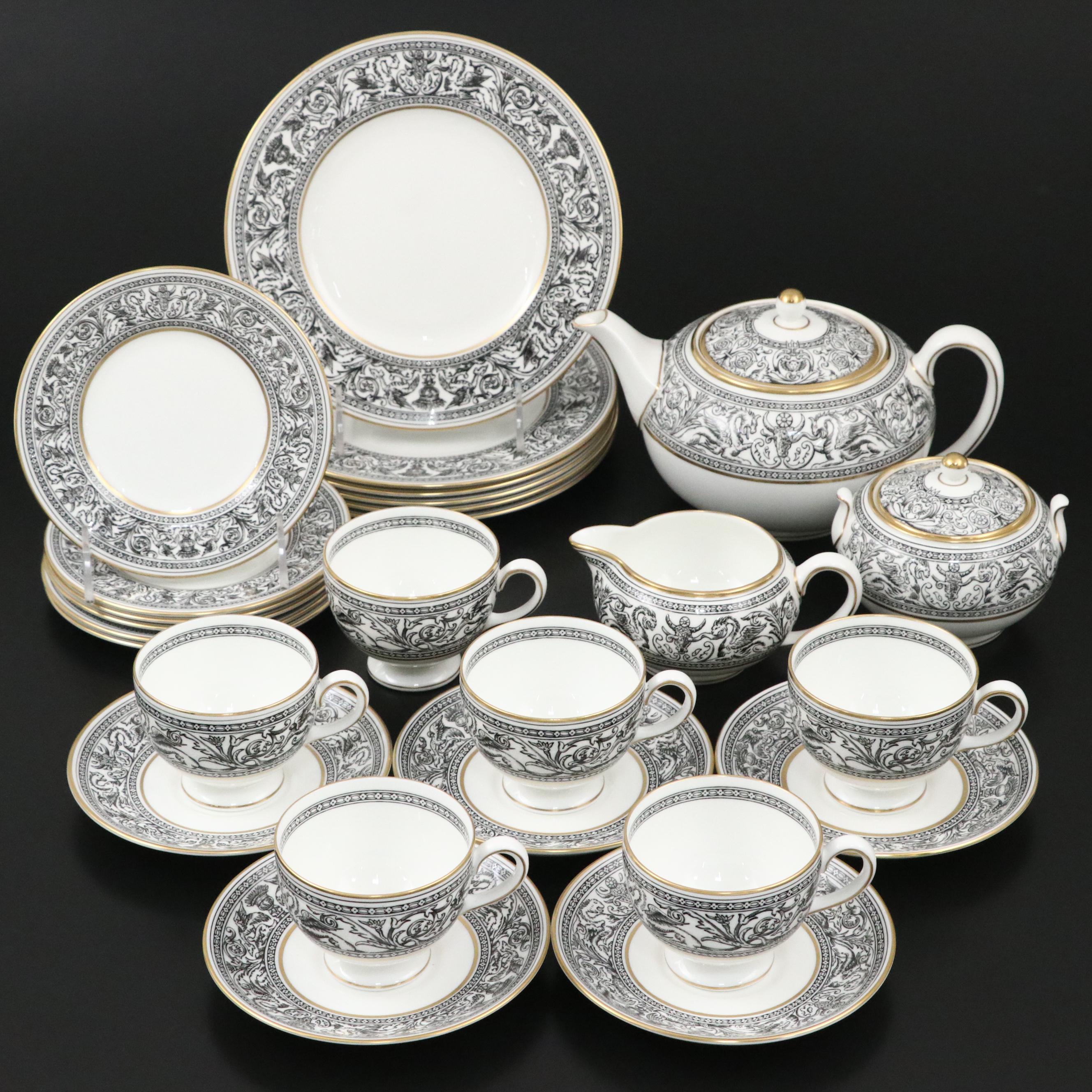 Wedgwood "Florentine" Bone China Tea Service, 1962-1997