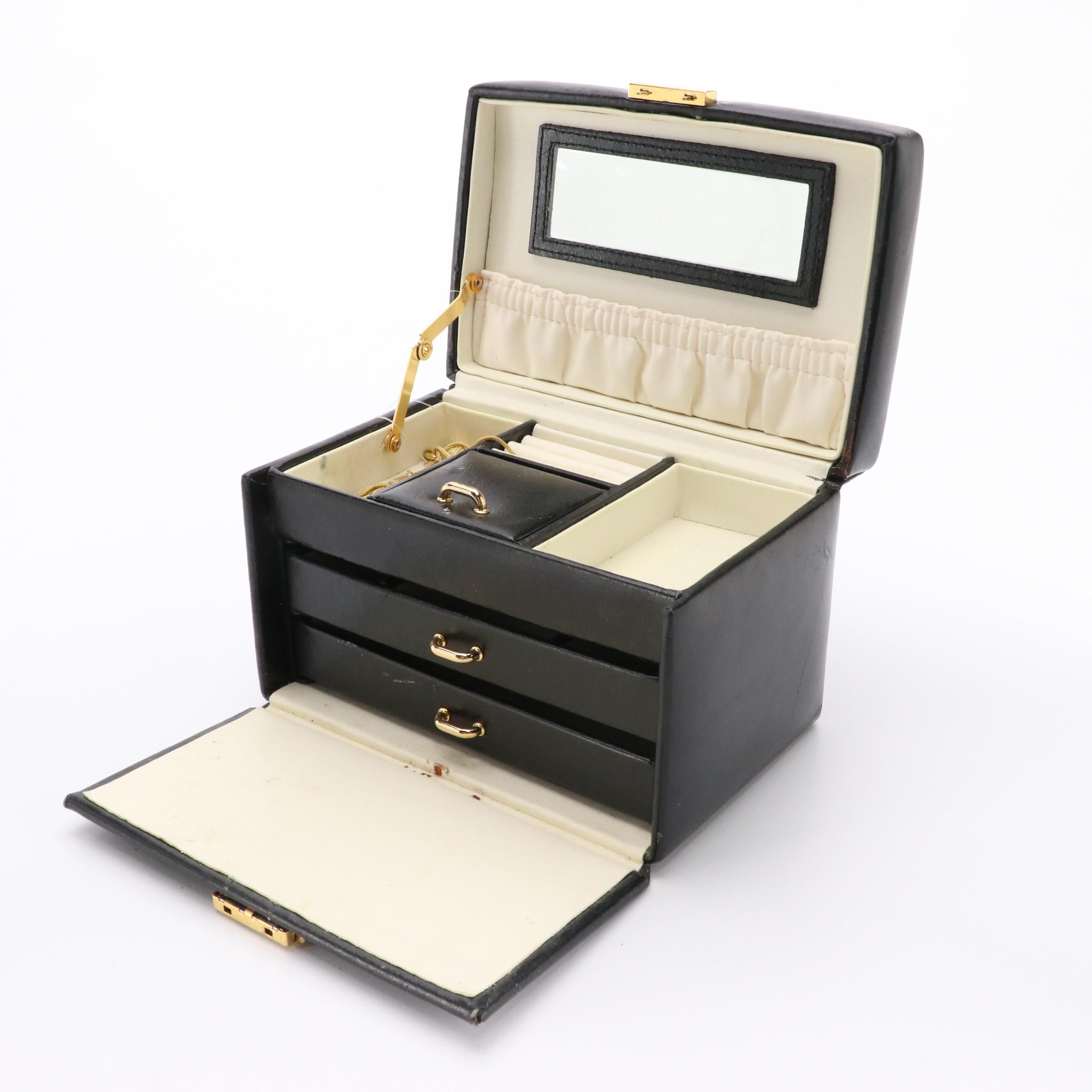 Dulwich Designs Black Leather Jewelry Box
