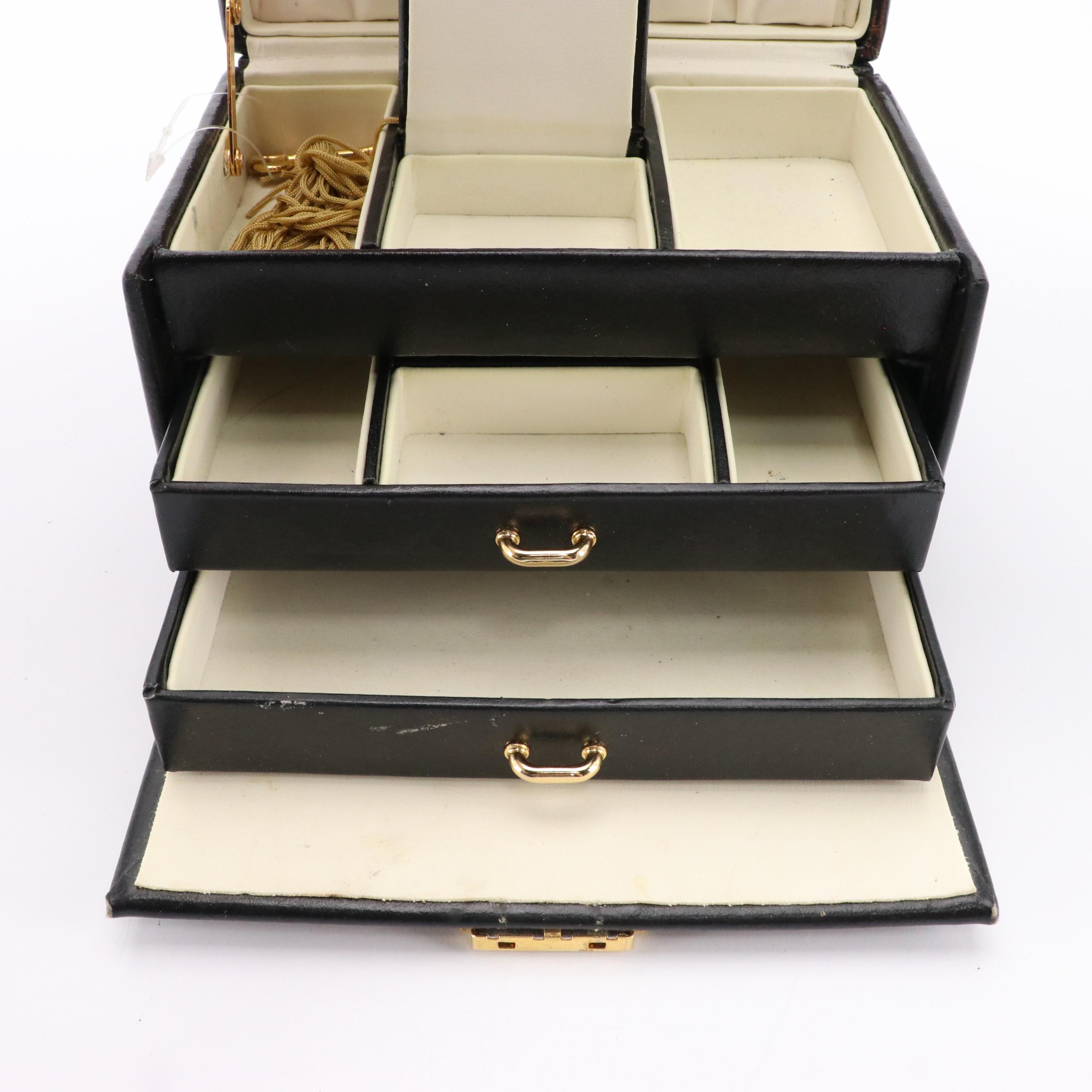 Dulwich Designs Black Leather Jewelry Box