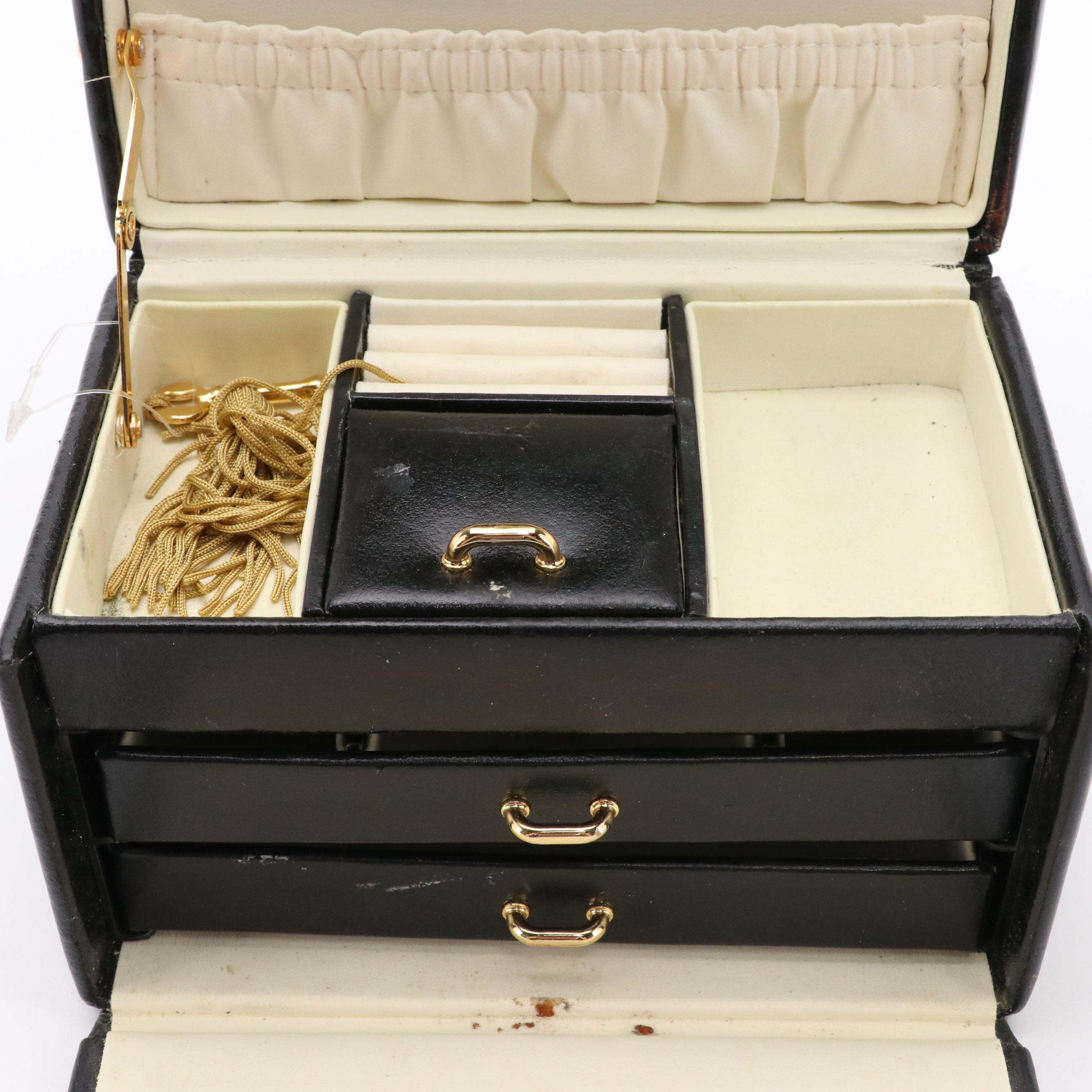 Dulwich Designs Black Leather Jewelry Box