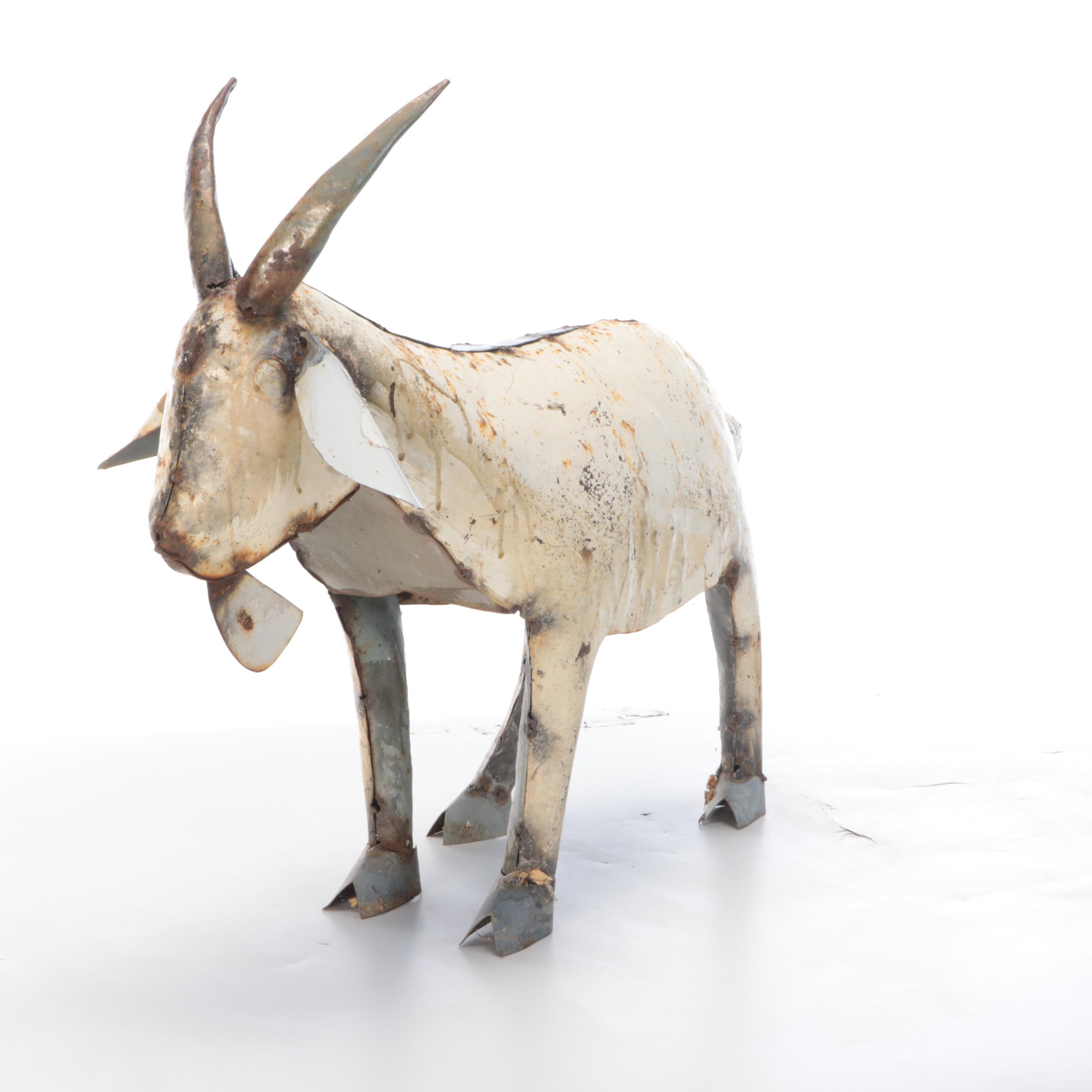 Folk Art Billy Goat Scrap Metal Yard Sculpture